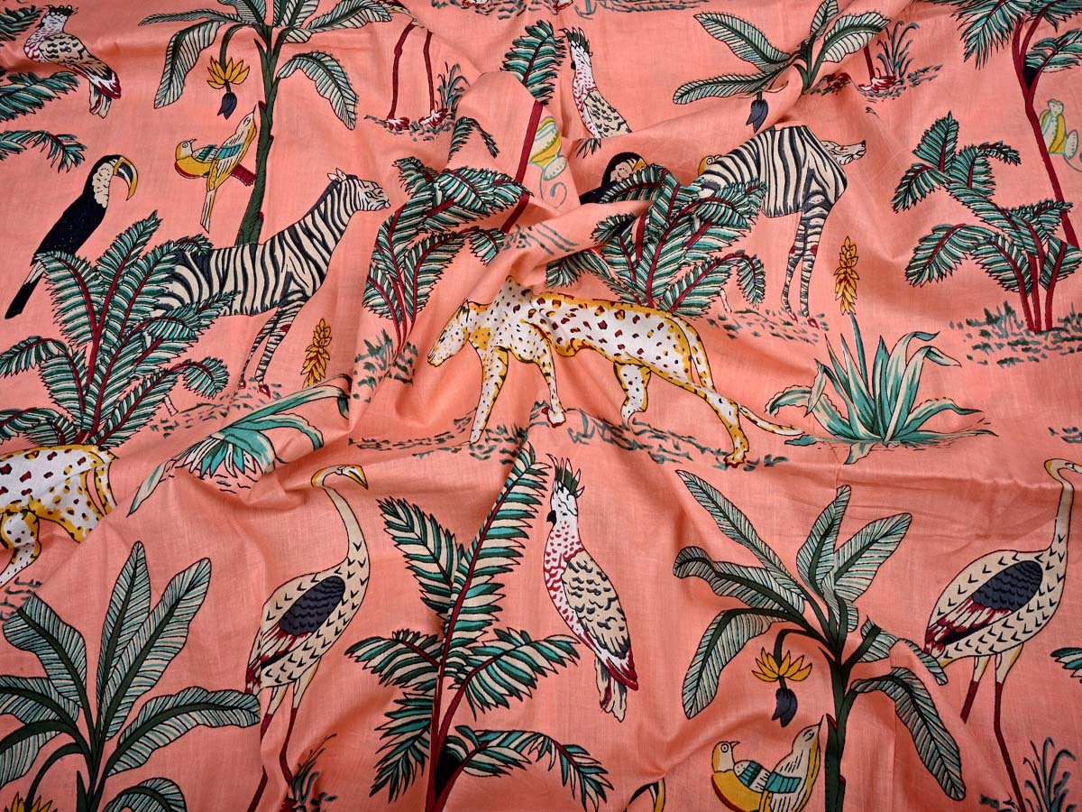 Jungle Themed Screen Print Fabric
