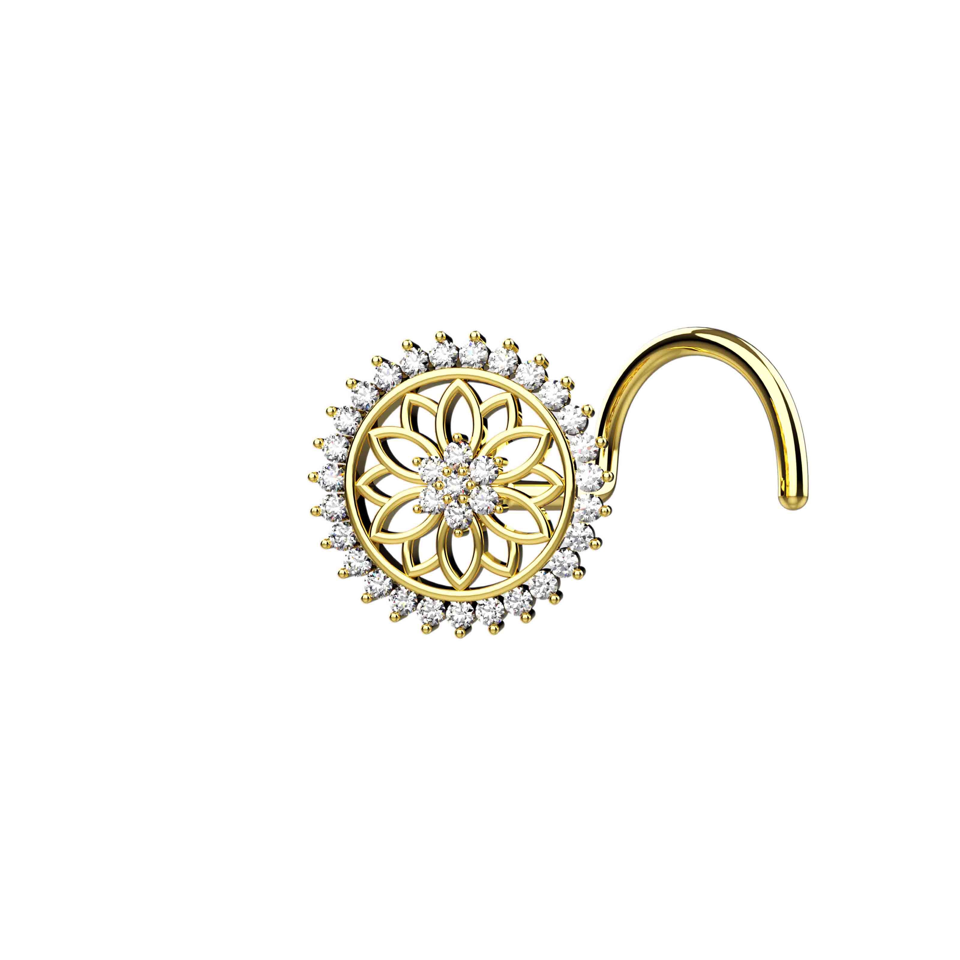 Gold Diamond Nose Piercing Jewelry