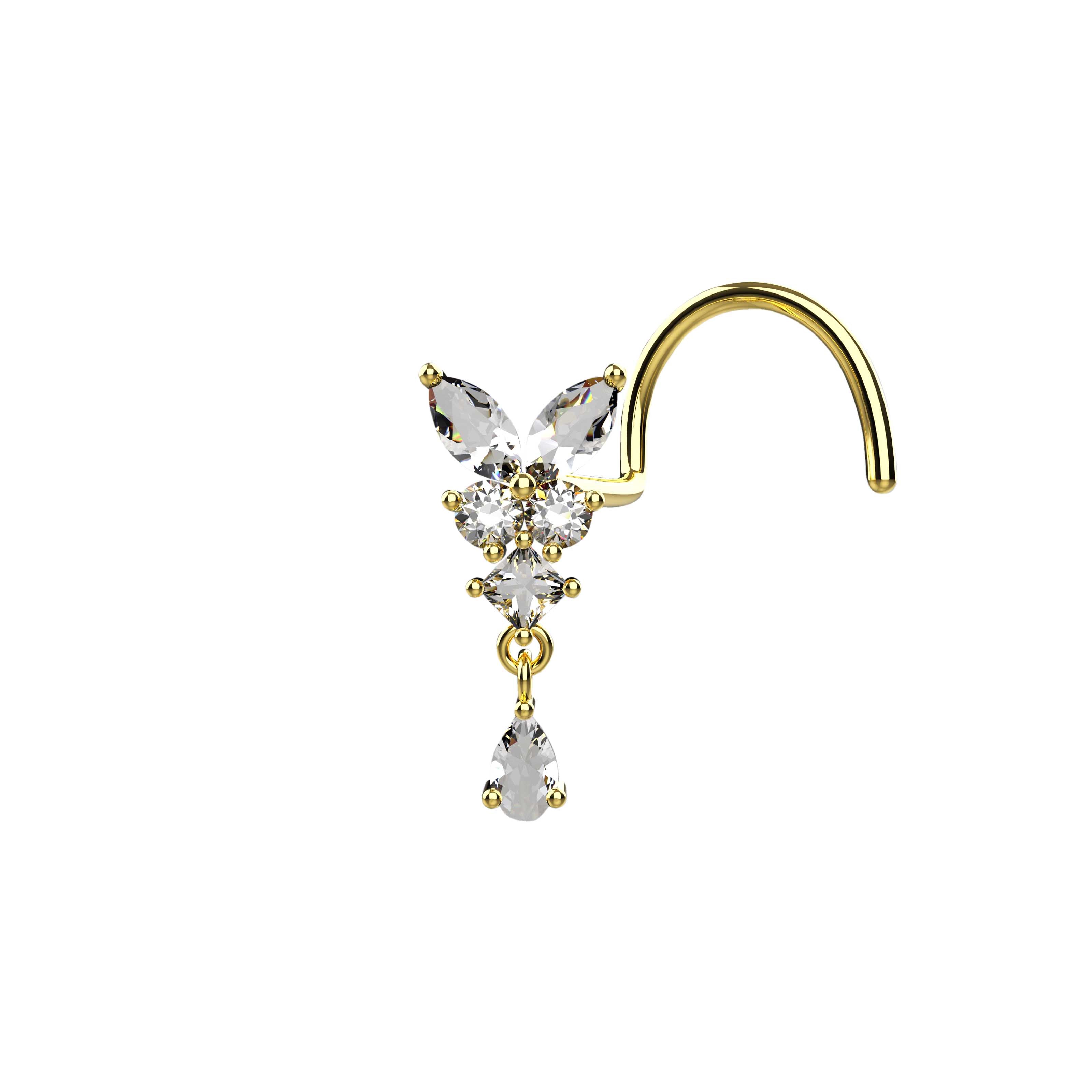 Butterfly Nose Ring Stud