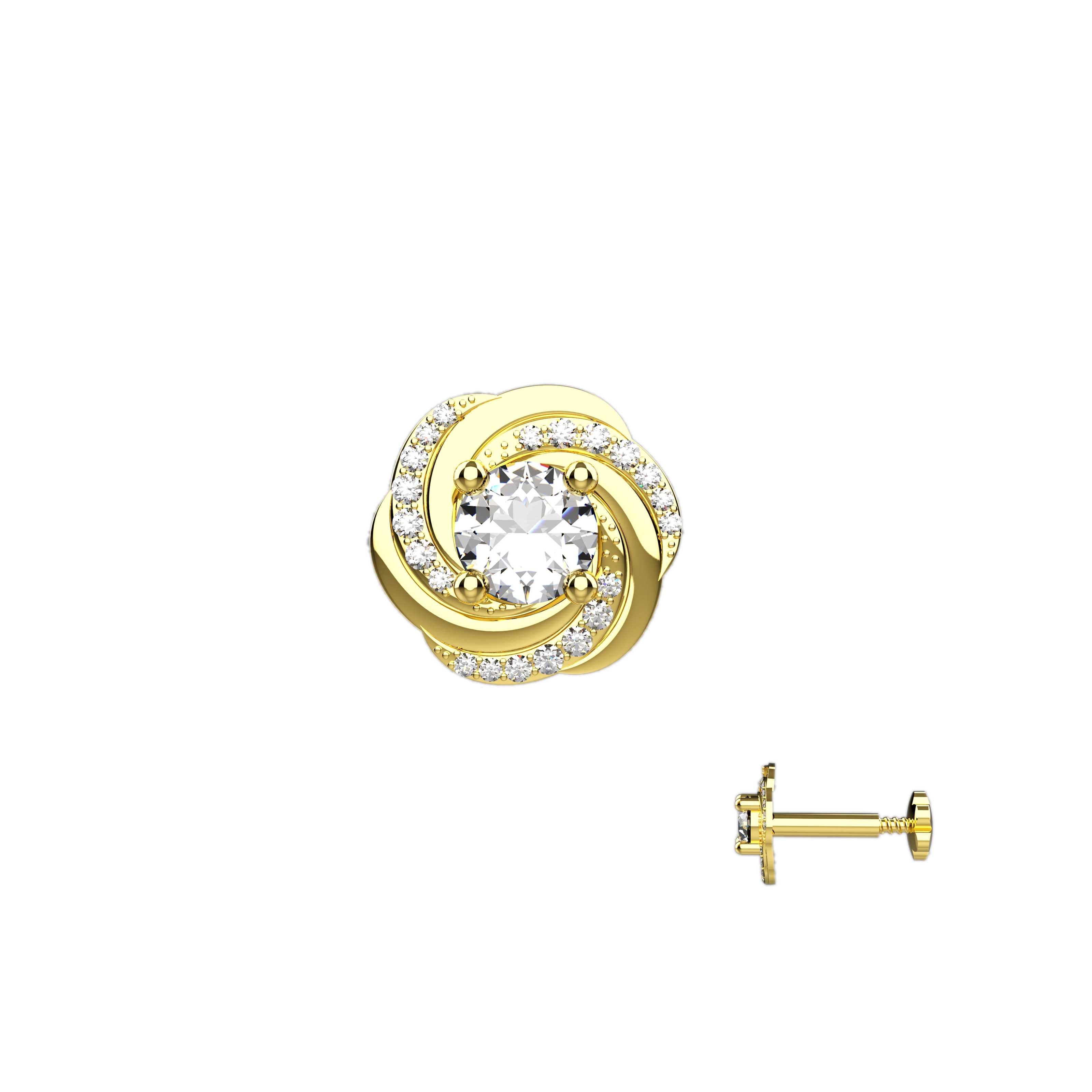 18K gold diamond nose ring