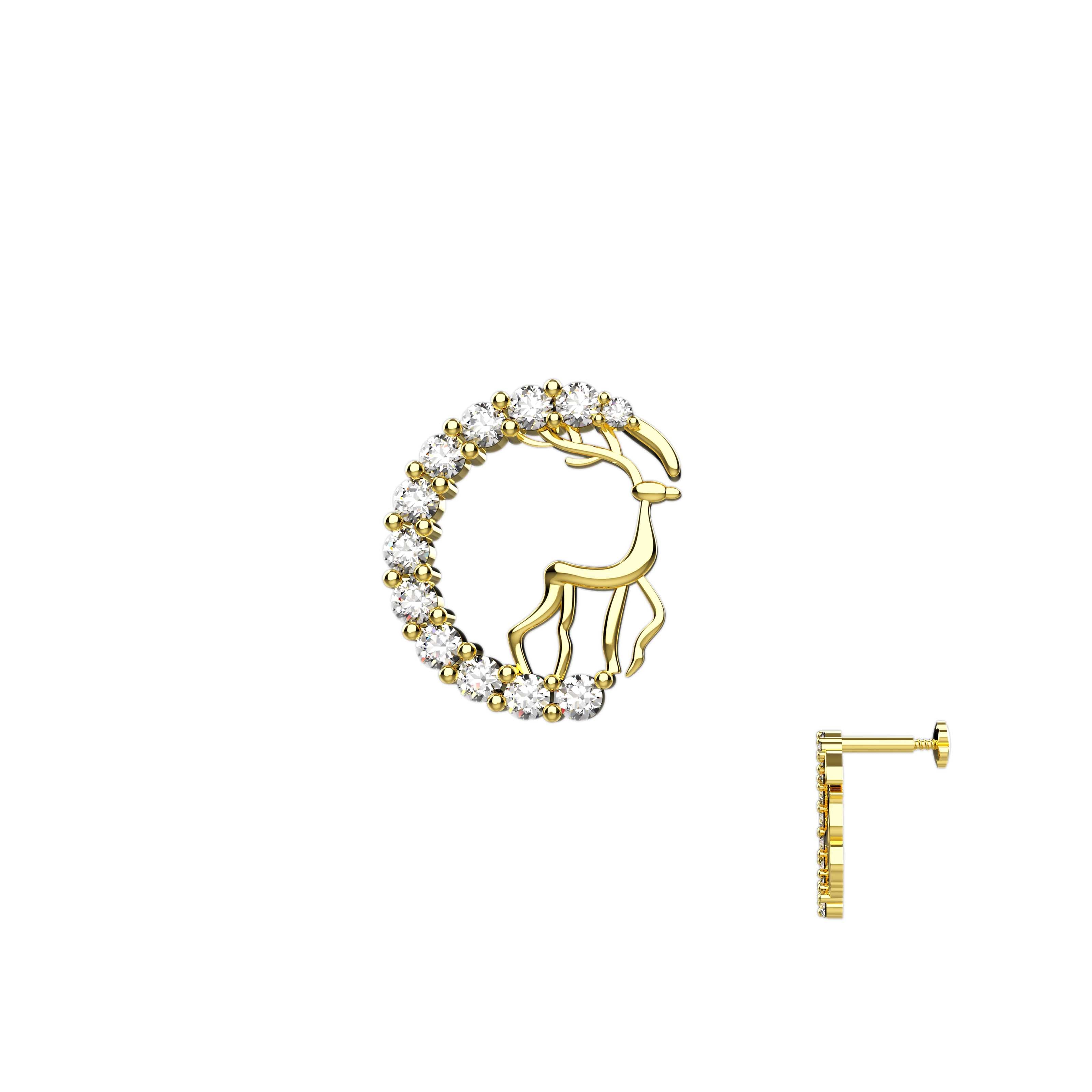 Gold Deer Nose Stud