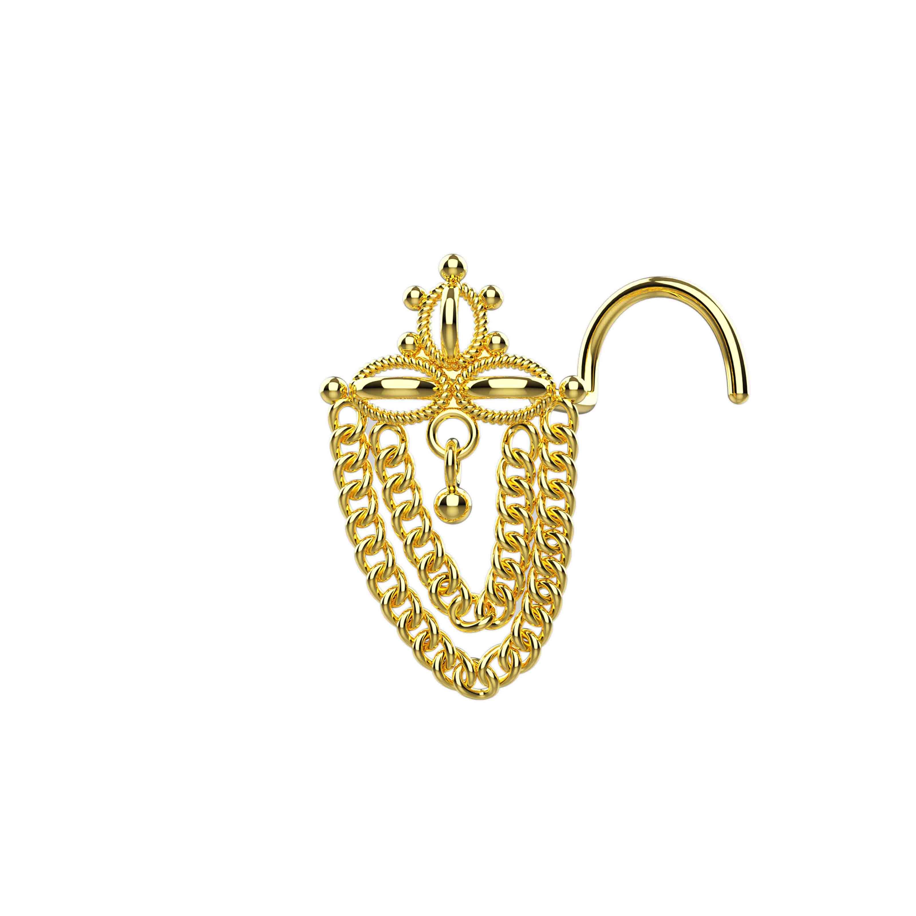 Dangling Chain Nose Stud