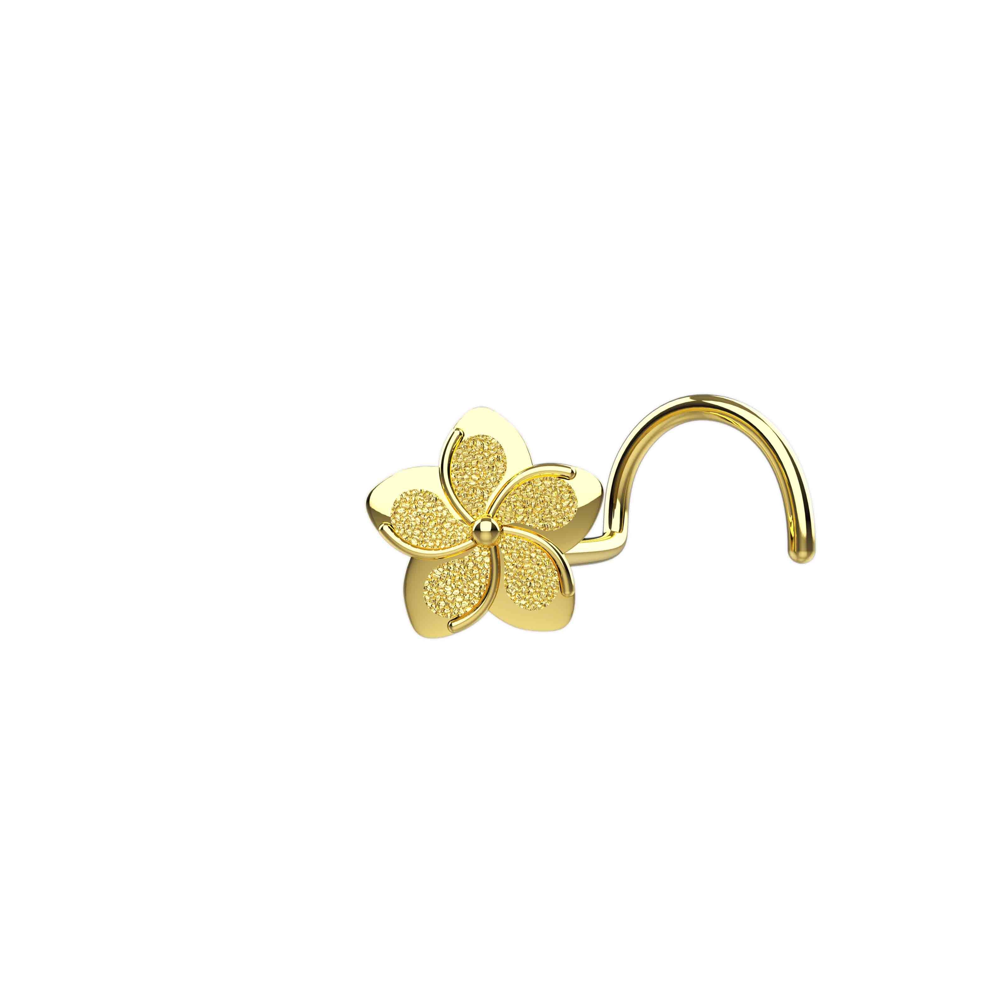 Embossed Flower Nose Rings for Women | Dazzling Jewelry