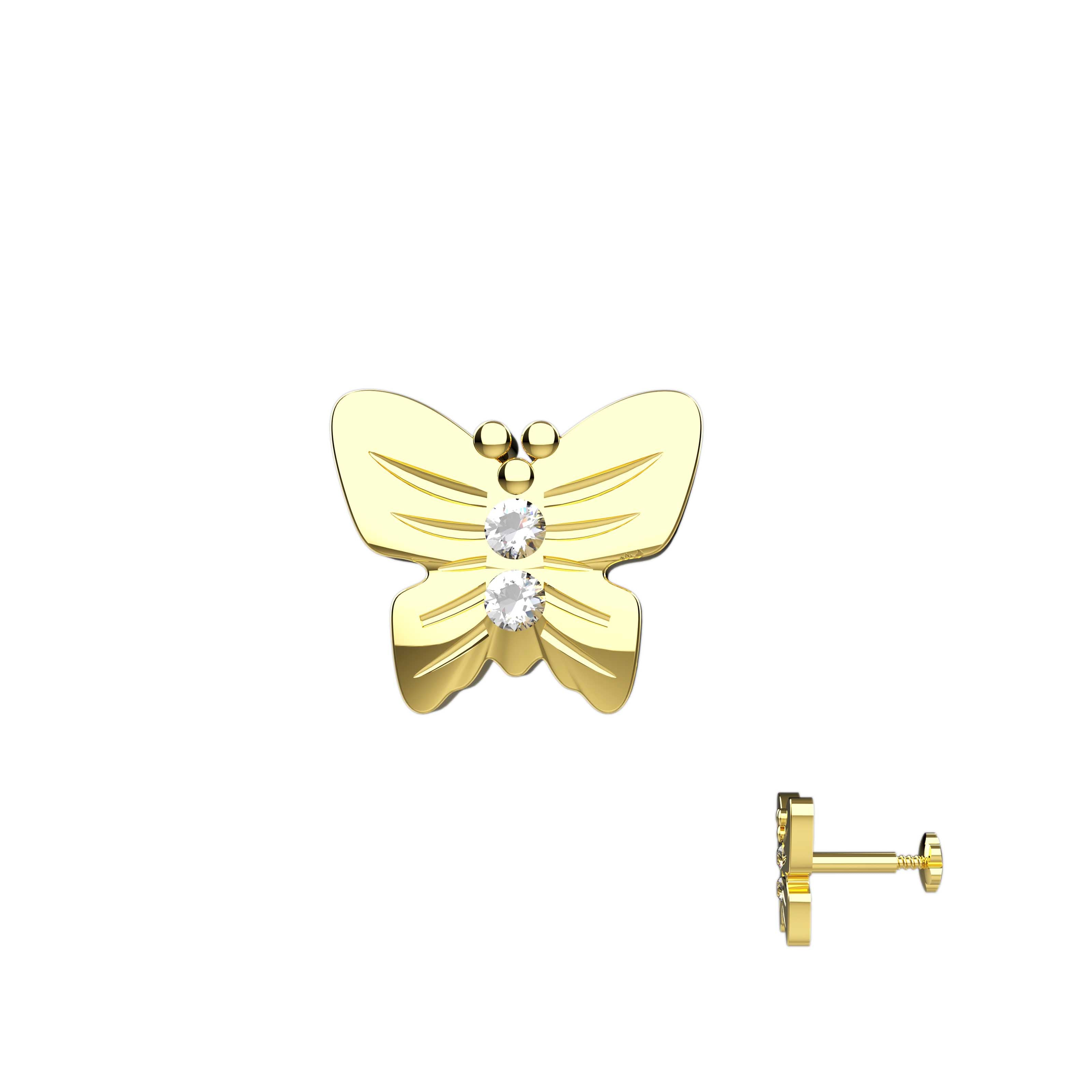 Stylish Butterfly Nose Pins