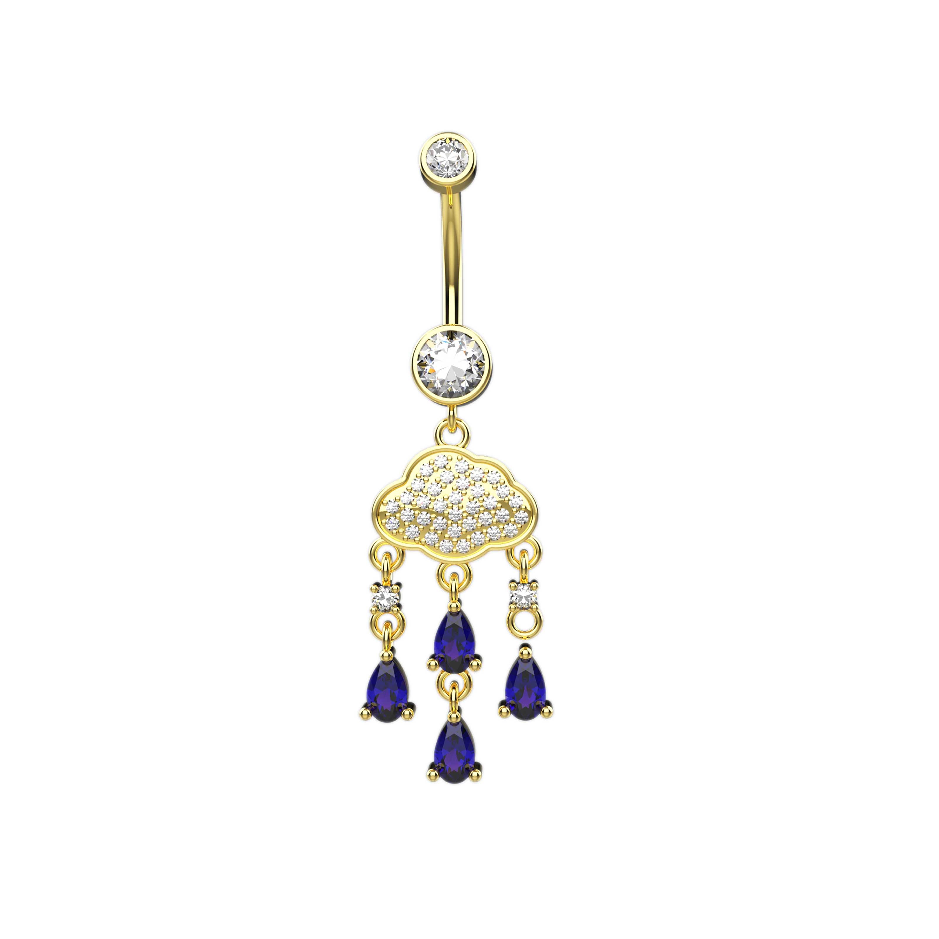 Crystal Drop Dangle Belly Button Rings for Women