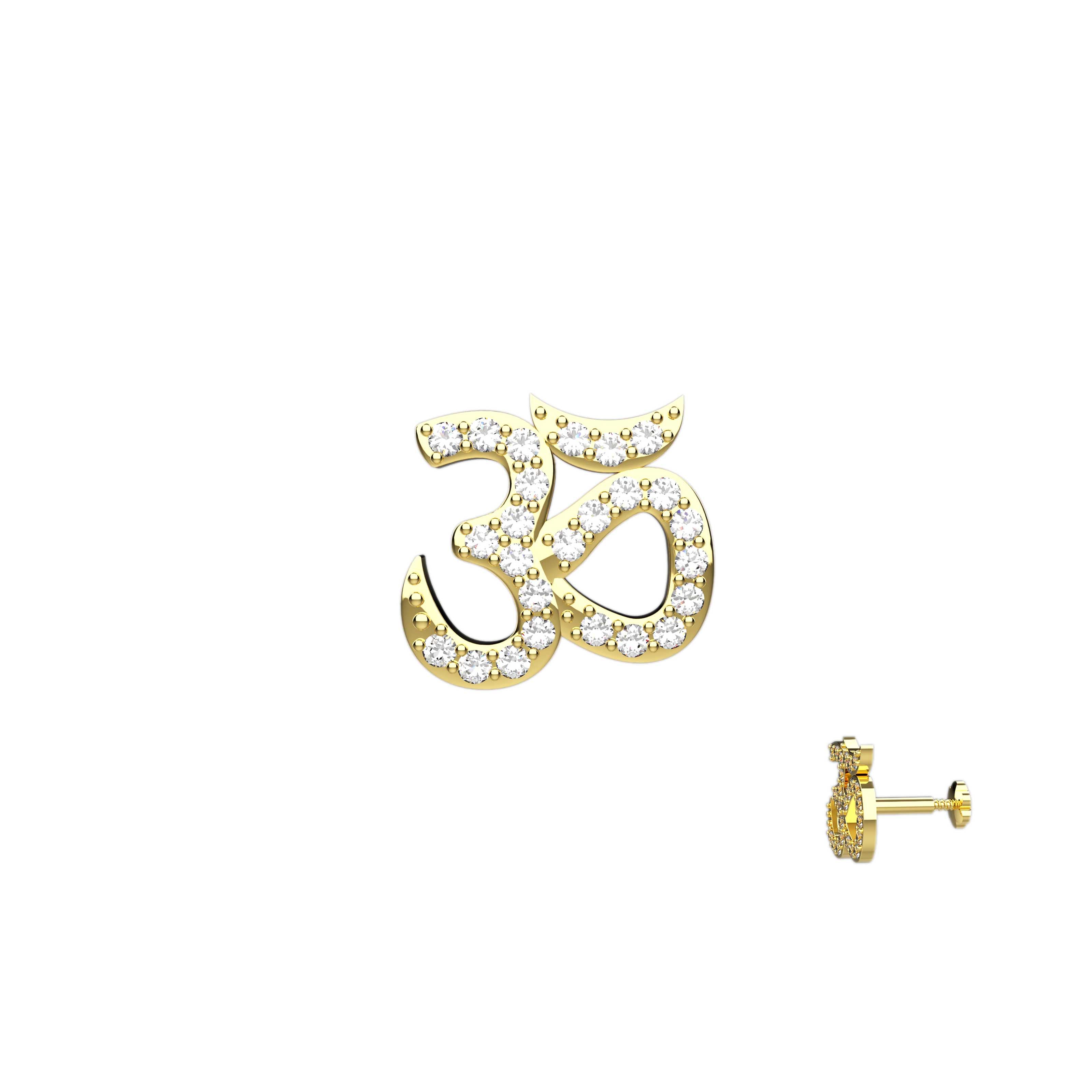 Sterling Silver Om Nose Pin