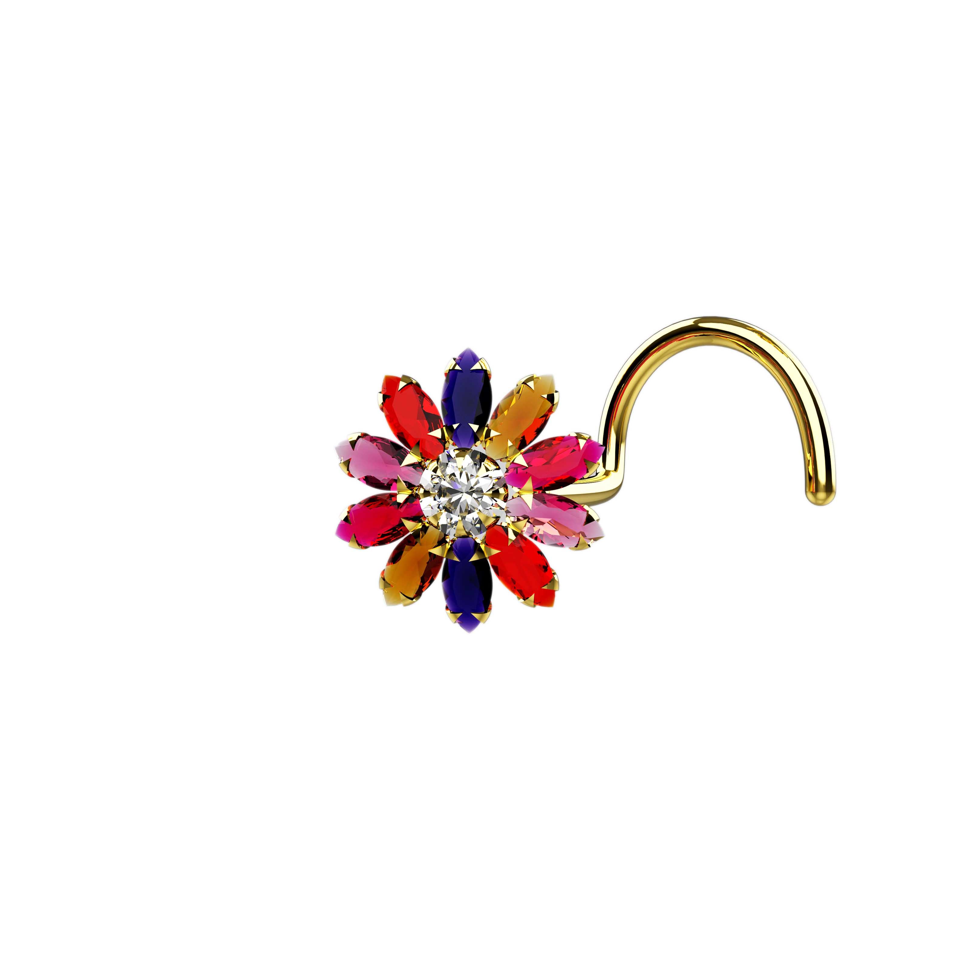 nose pin gold design