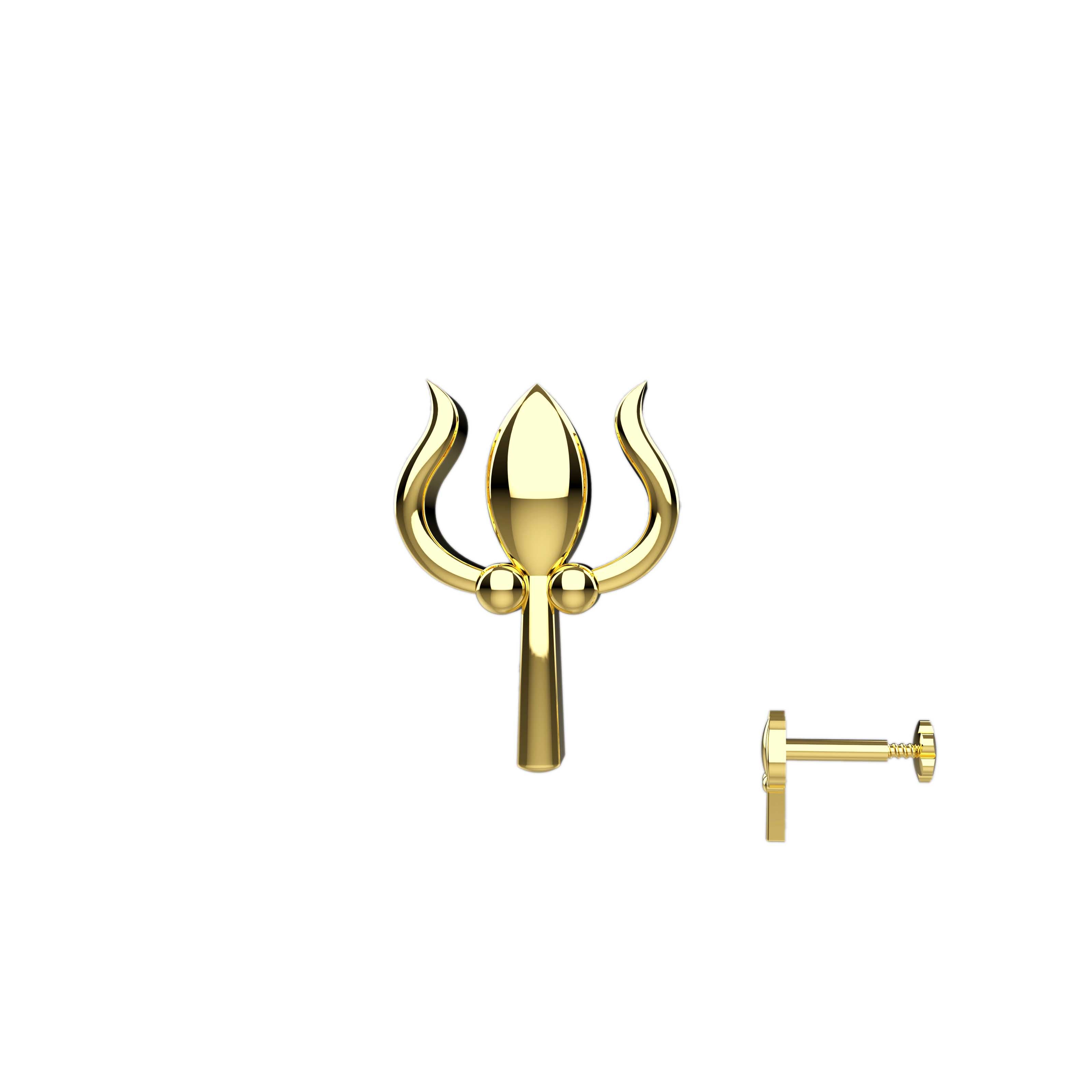 Trishul Nose Pin Studs