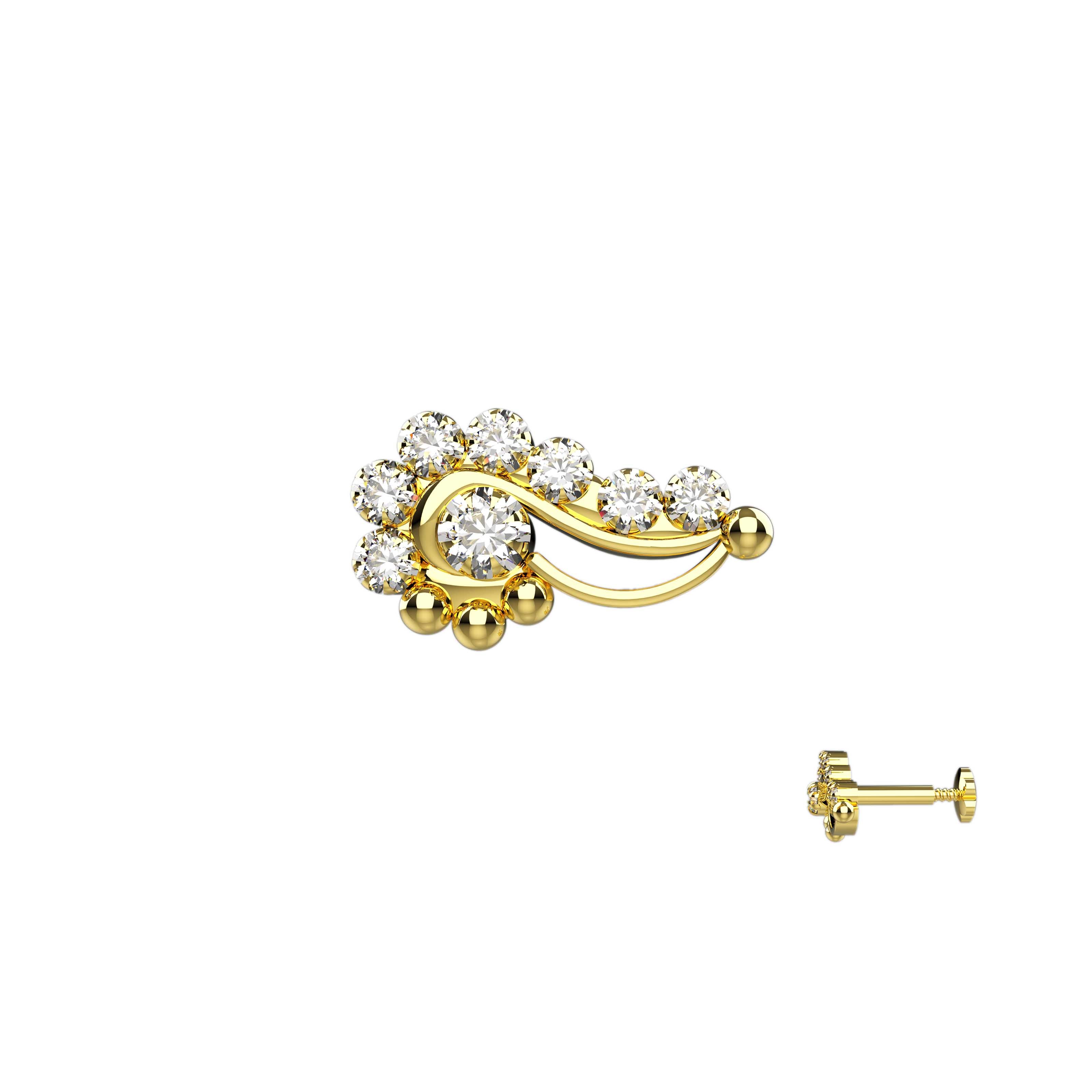 Gold Nose Pins for ladies