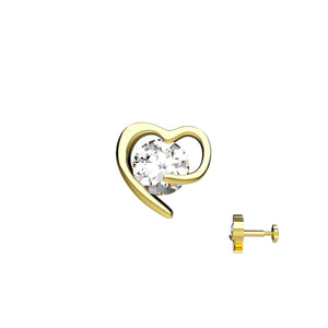 Heart Design Gold Nose Rings Online
