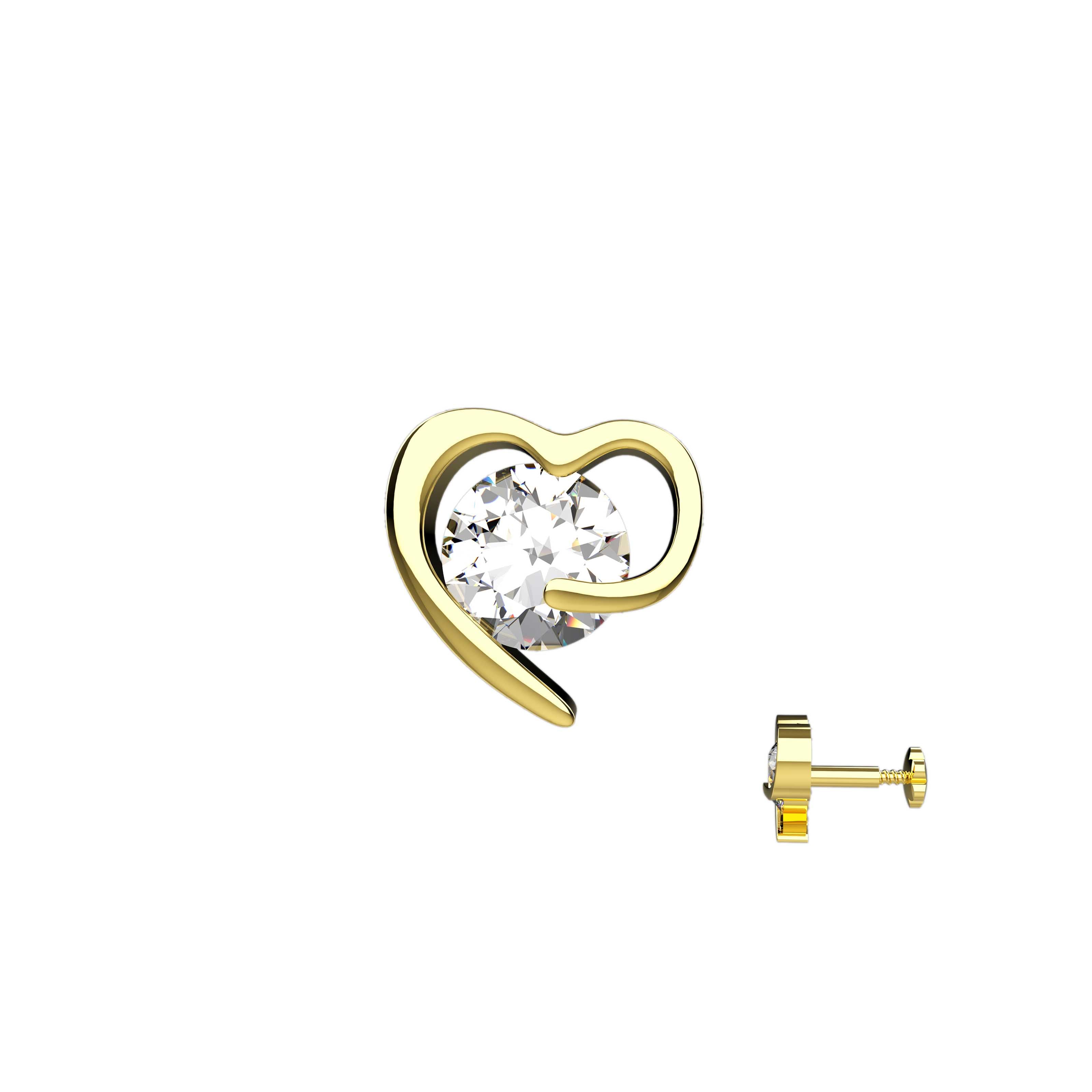 Heart Design Gold Nose Rings Online