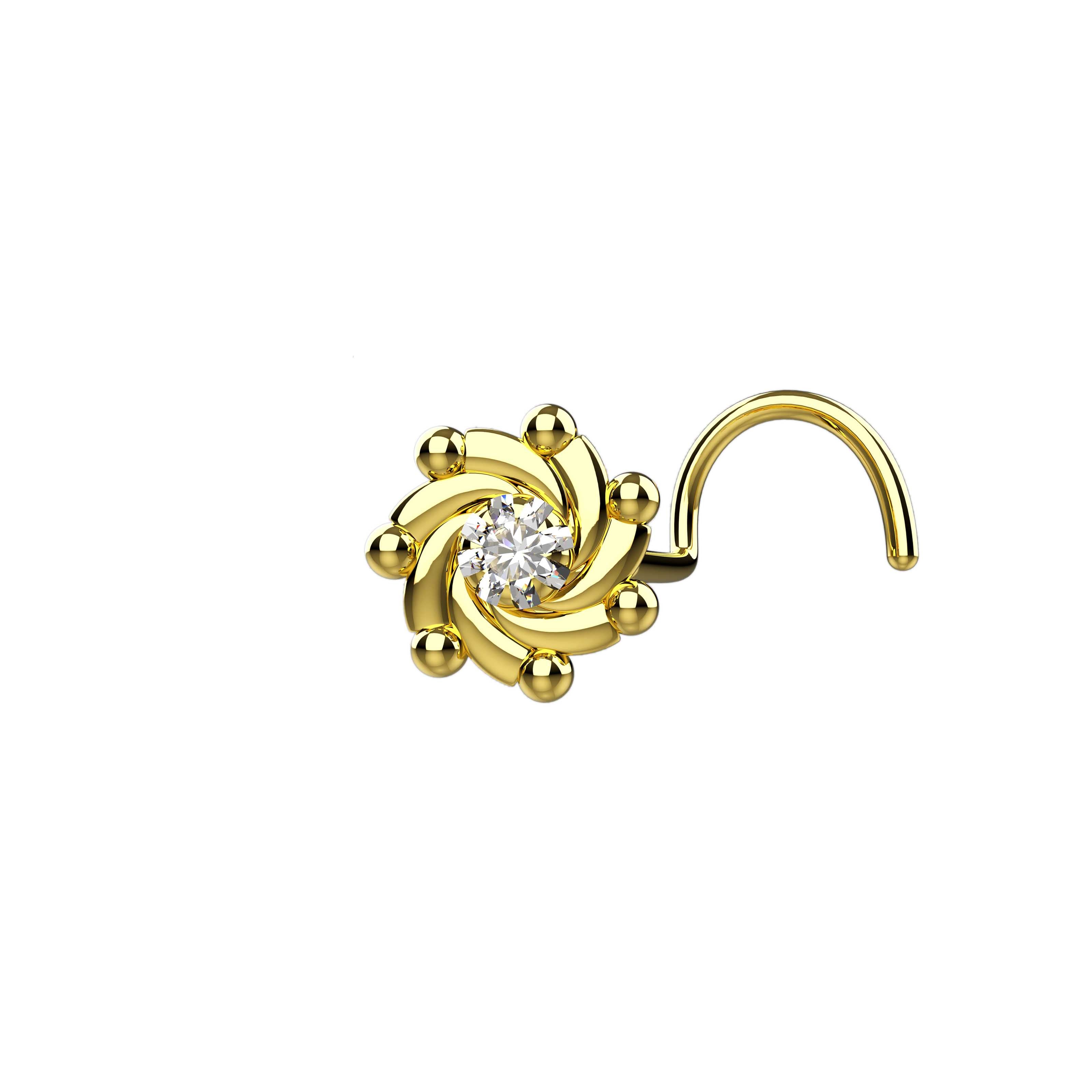 Indian Traditional Gold Nose Pin