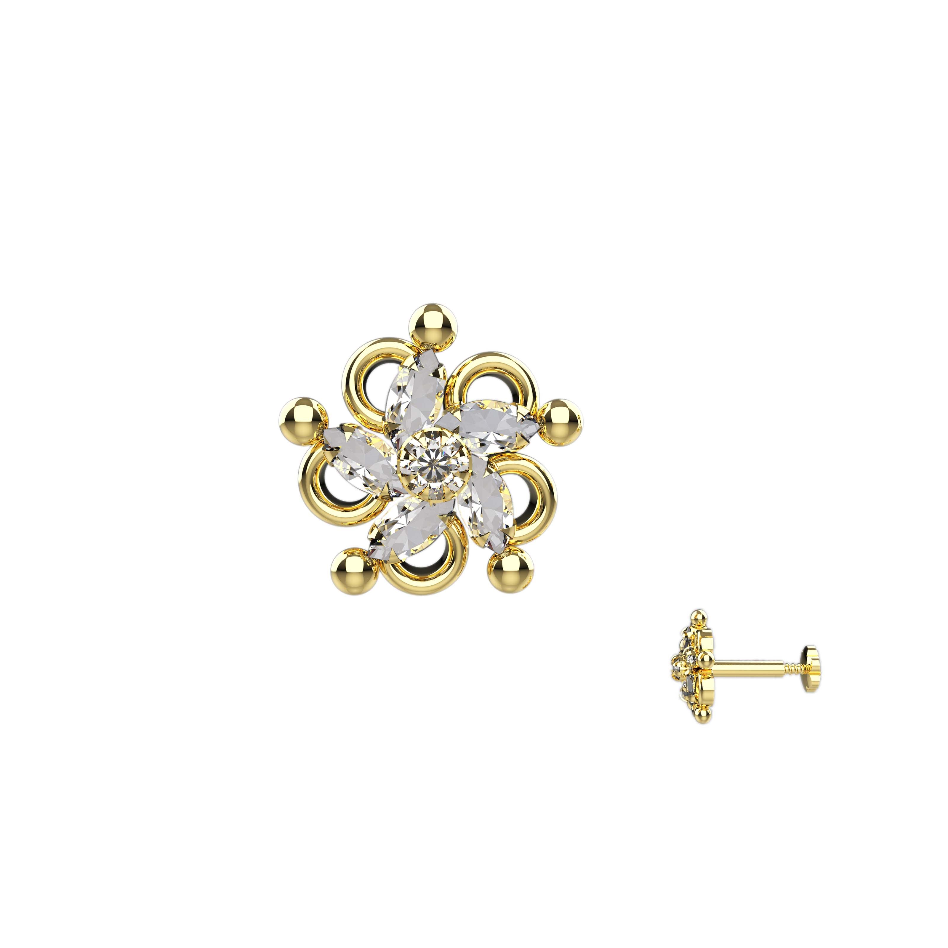 Minimalist Crystal Nose Ring Pushpin