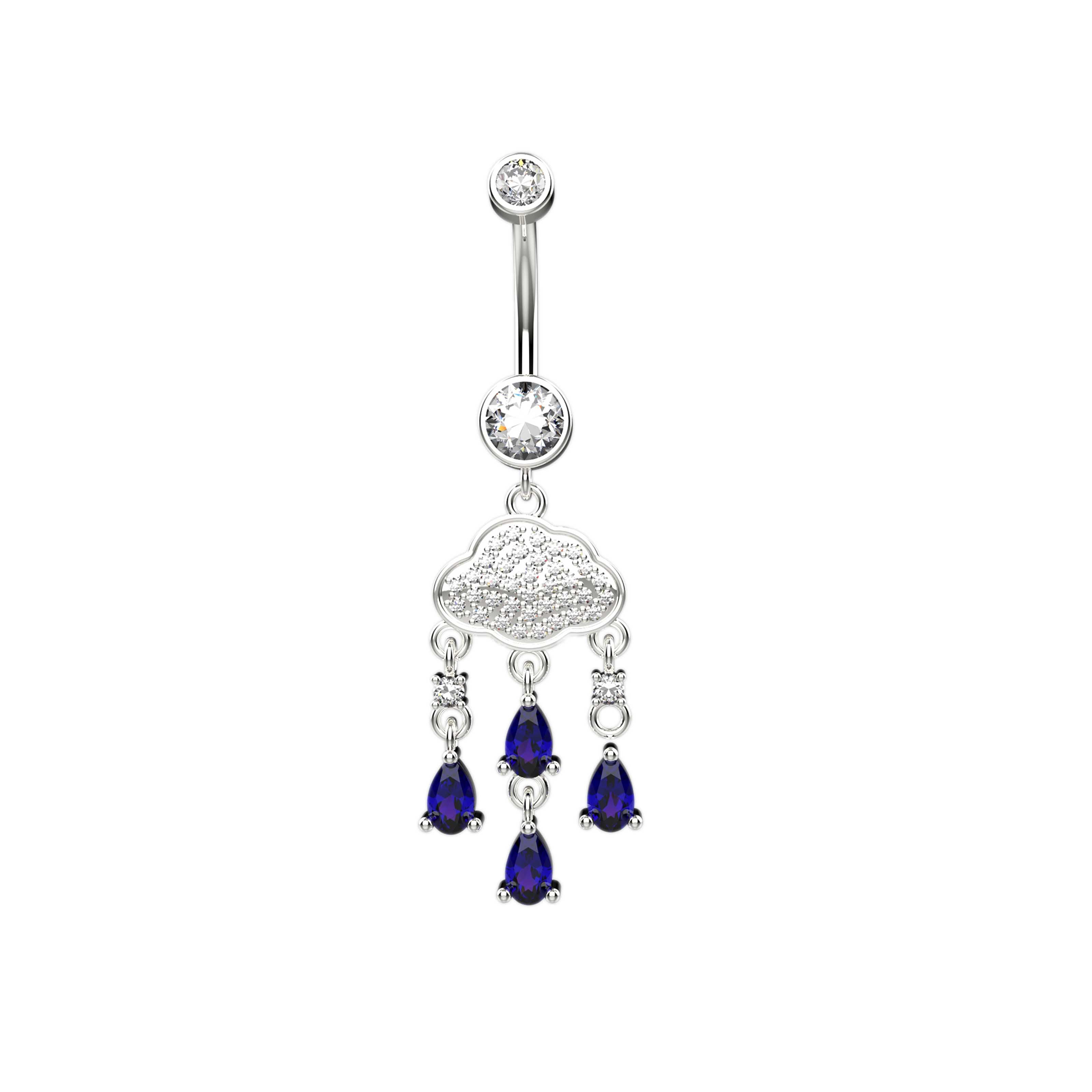Crystal Drop Dangle Belly Button Rings for Women