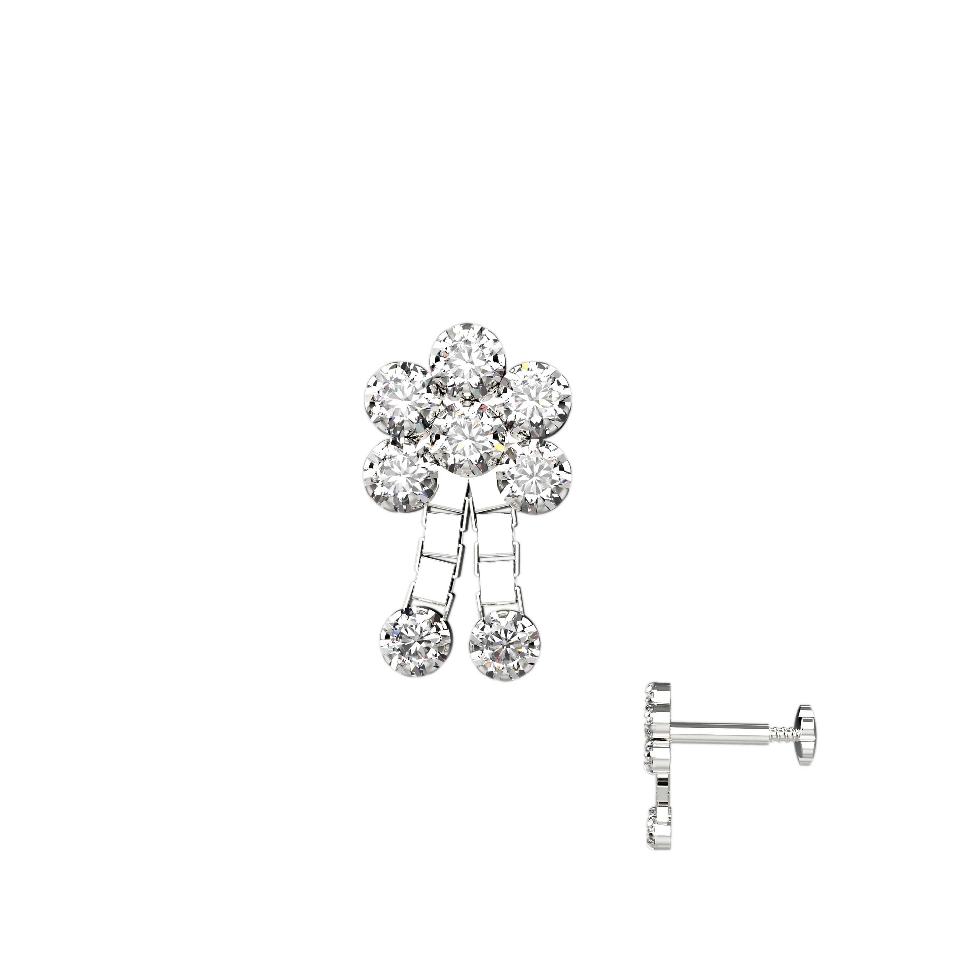 Modern Gold and Diamond Nosepin | Women's Fashion Jewelry