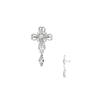 Sterling Silver Cross Nose Stud