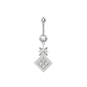 Navel piercing jewelry with sterling silver dangle