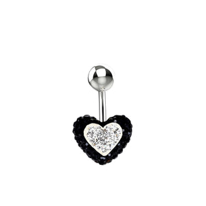 Heart-shaped belly button ring