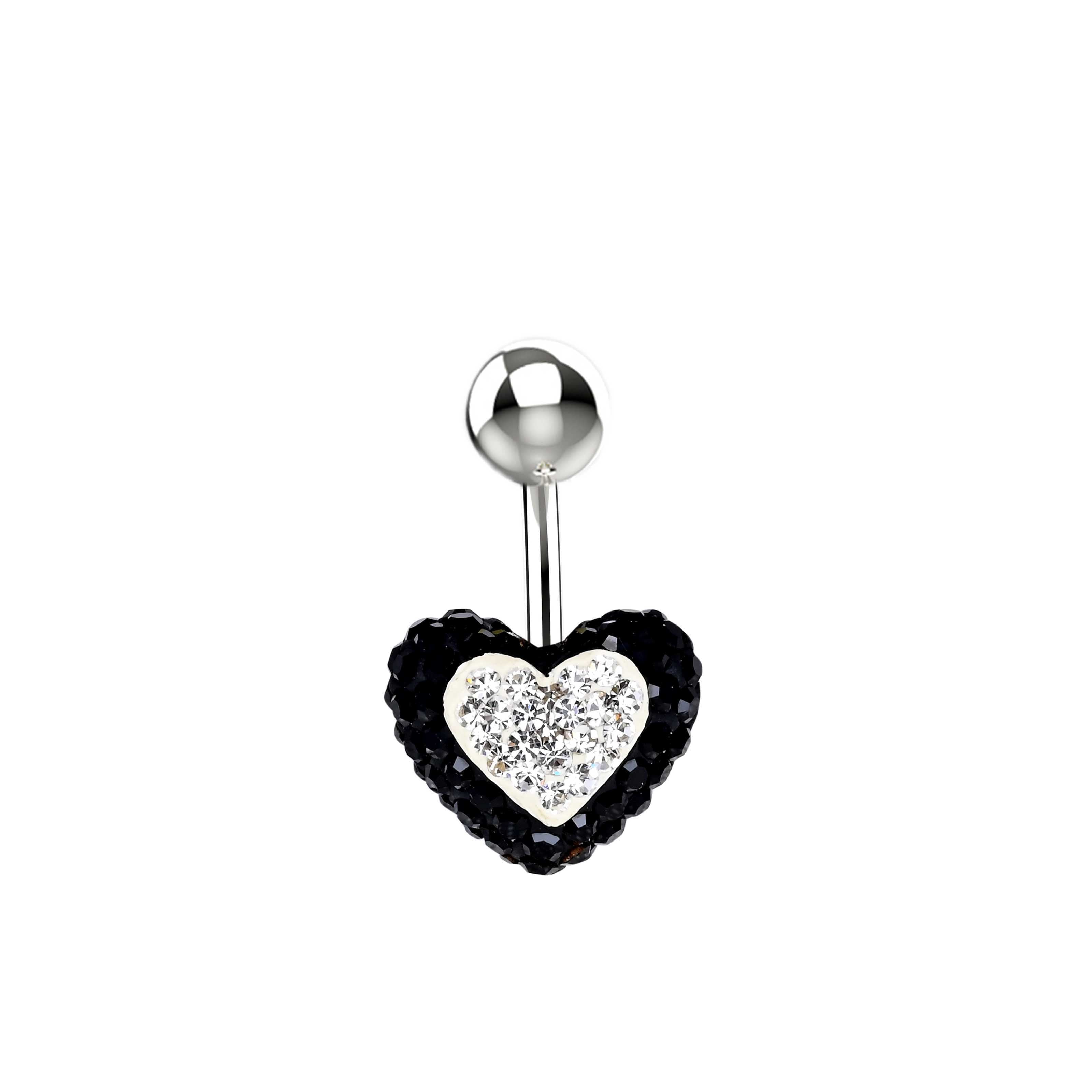 Heart-shaped belly button ring