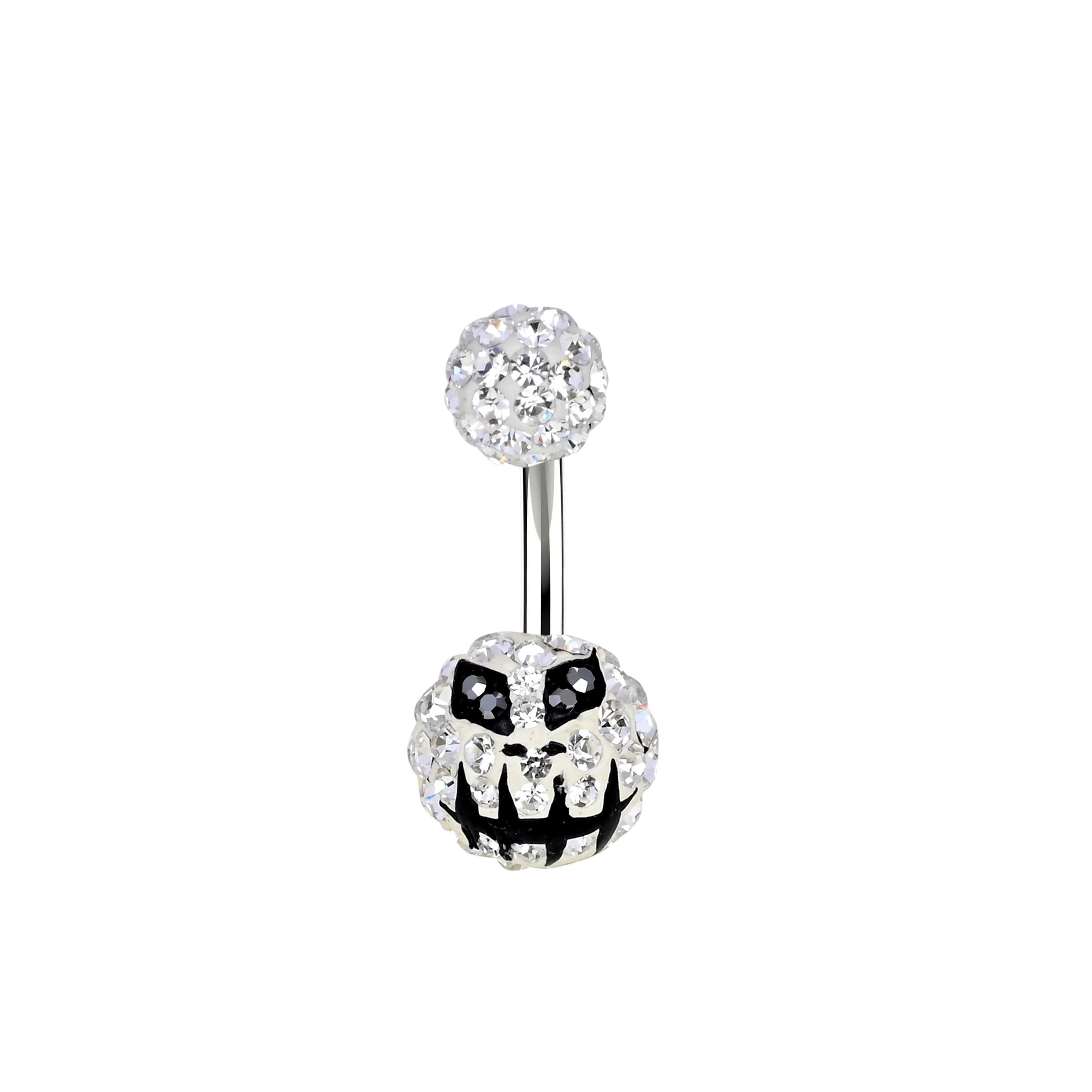 Crystal banana bar navel stud