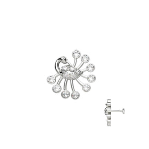 Sterling Silver Peacock Nose Studs