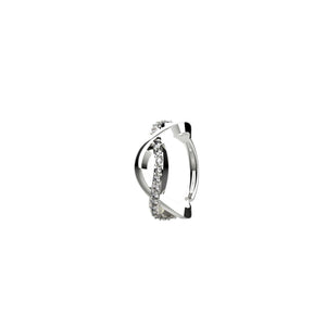 CZ diamond silver nose hoops