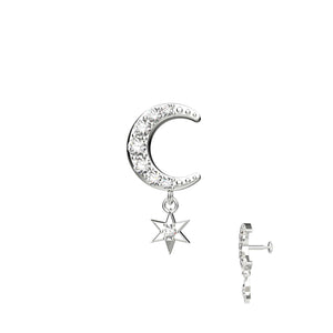Silver Moon Nose Ring