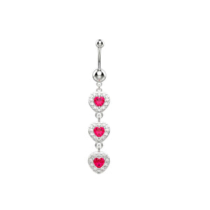 Triple Heart Belly Button Rings