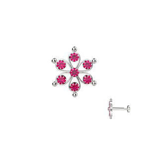 ruby stone Silver nose pins