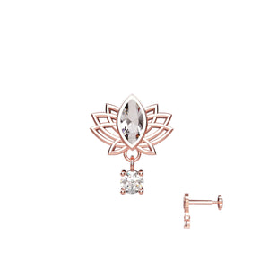 Dainty Lotus Flower Nose Pin