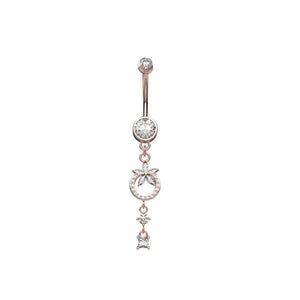 Luxury women’s rose gold belly button piercing jewelry