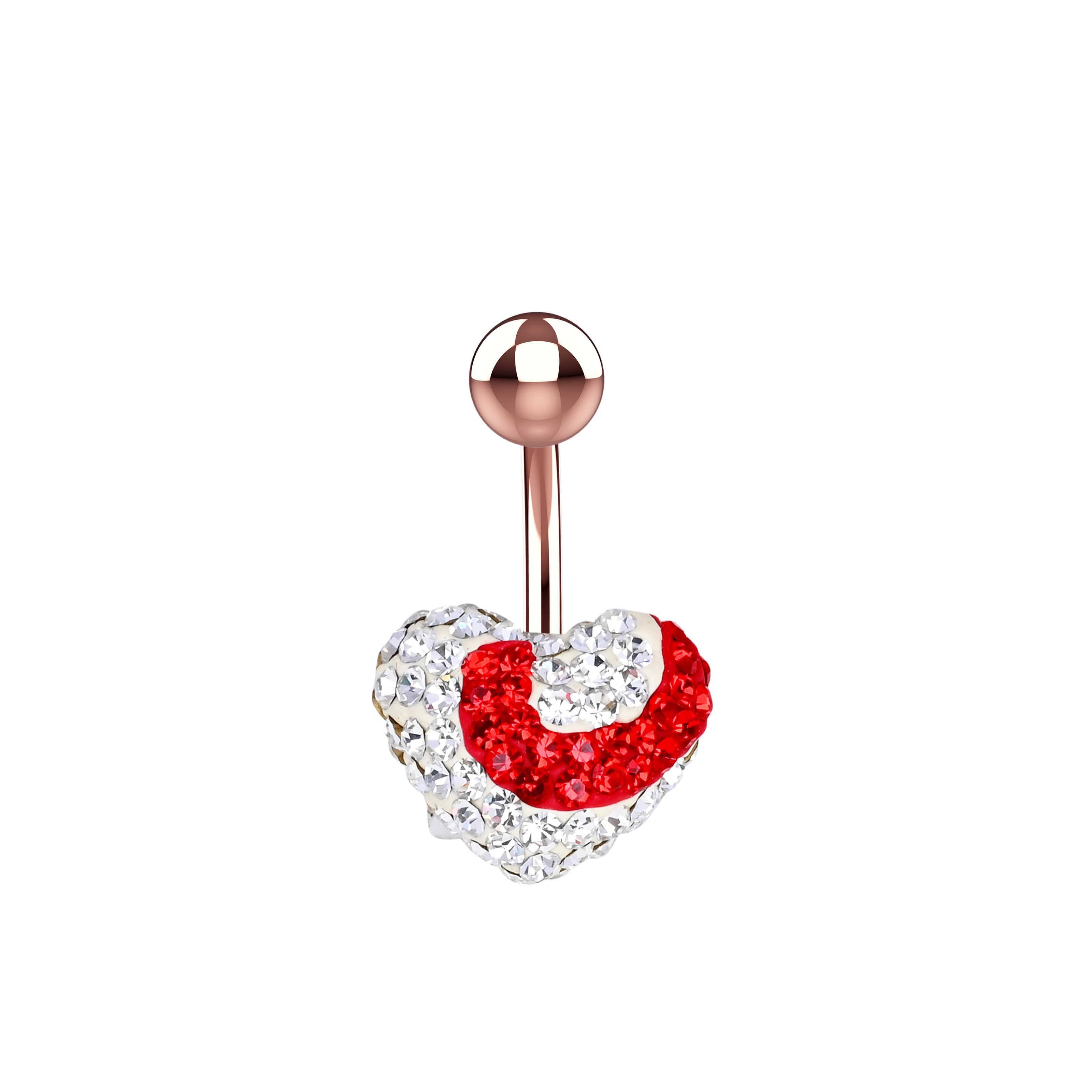 CZ stone belly piercing ring