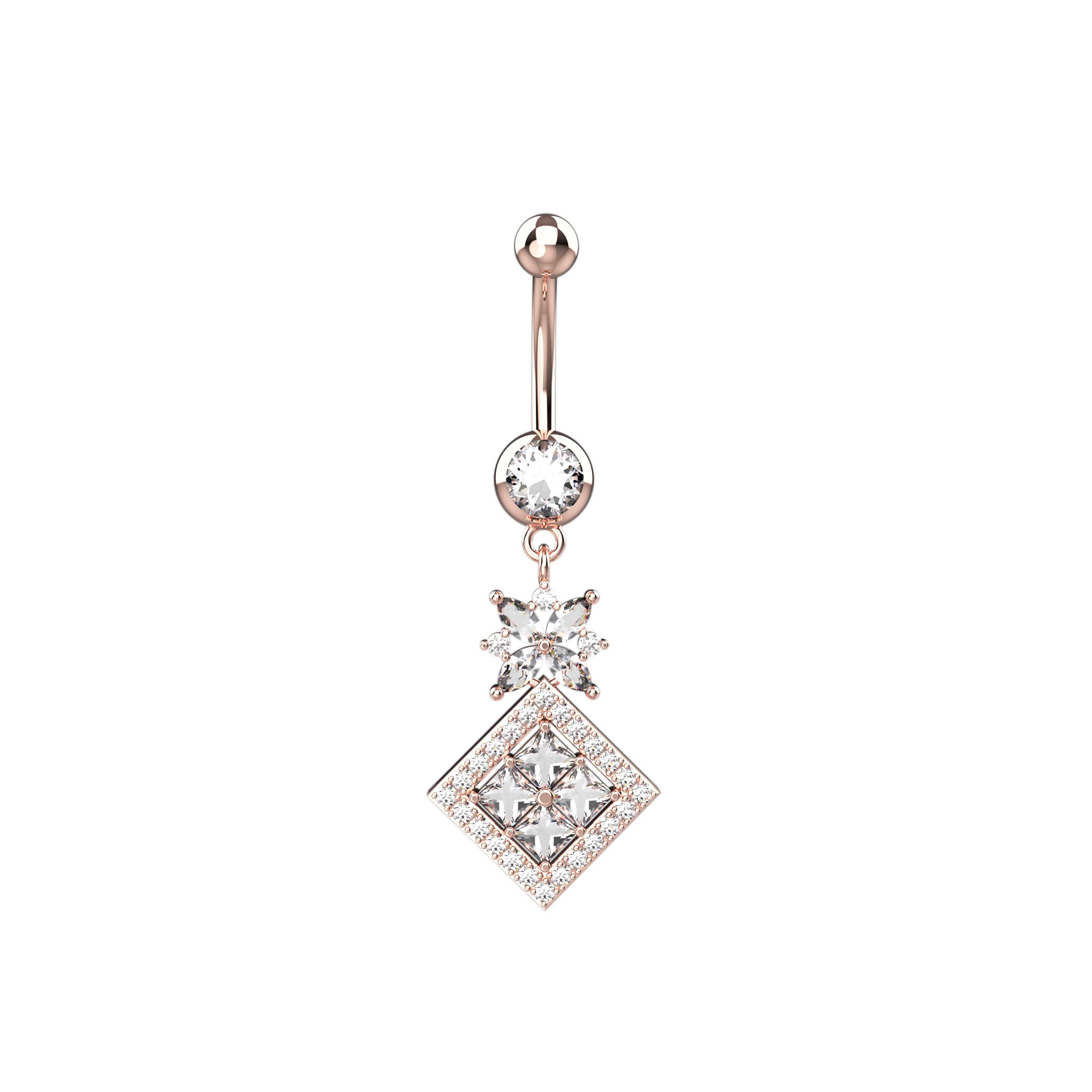 Stylish banana bar belly ring for women in India