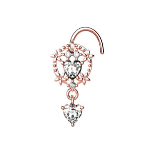 nose pin design with white stone