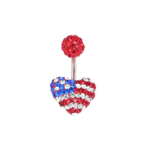 multicolor stones belly ring