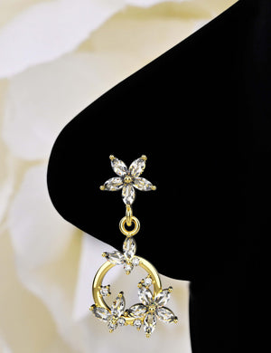 Hanging butterfly nose pin