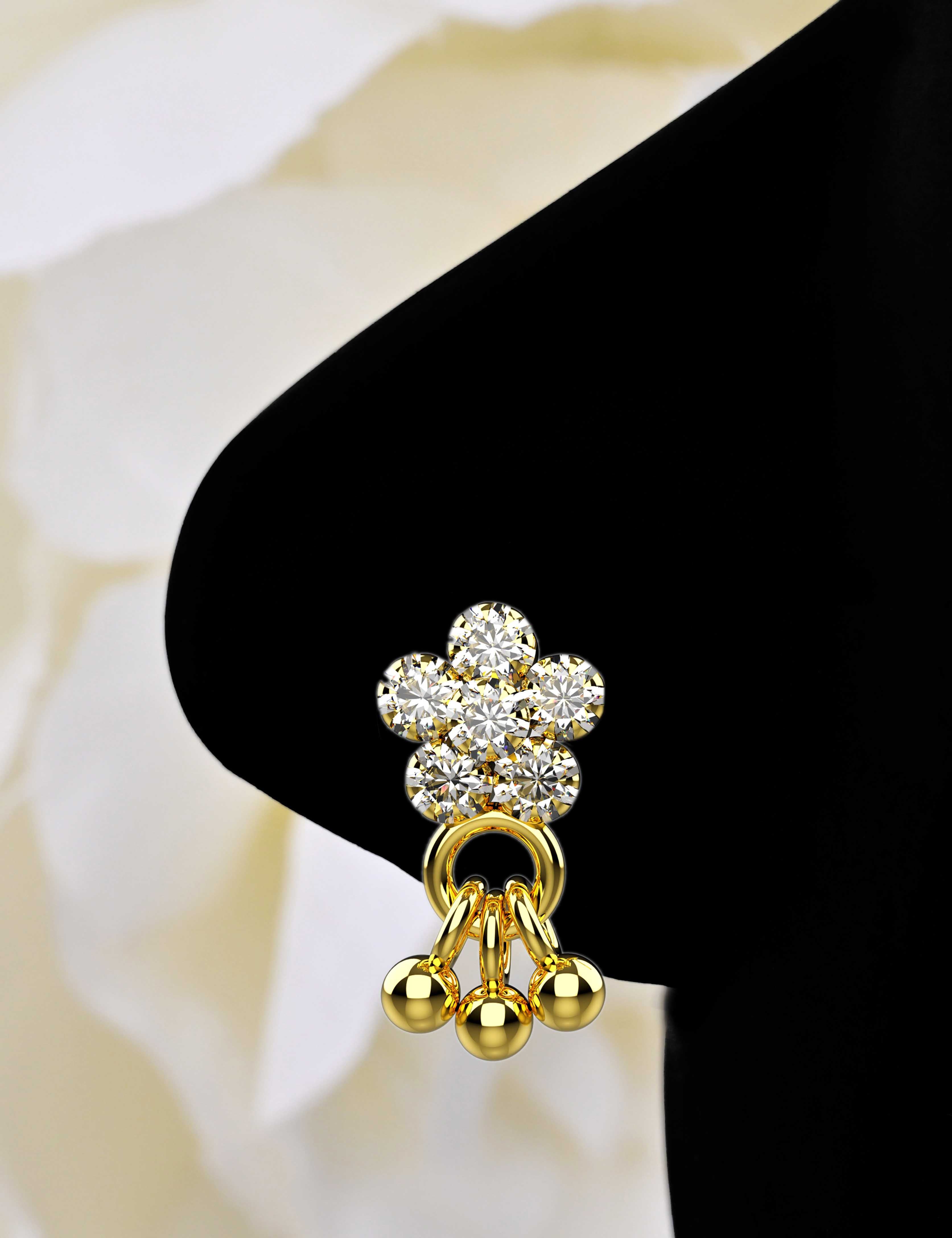 Cute Nose Pins Gold Dangle