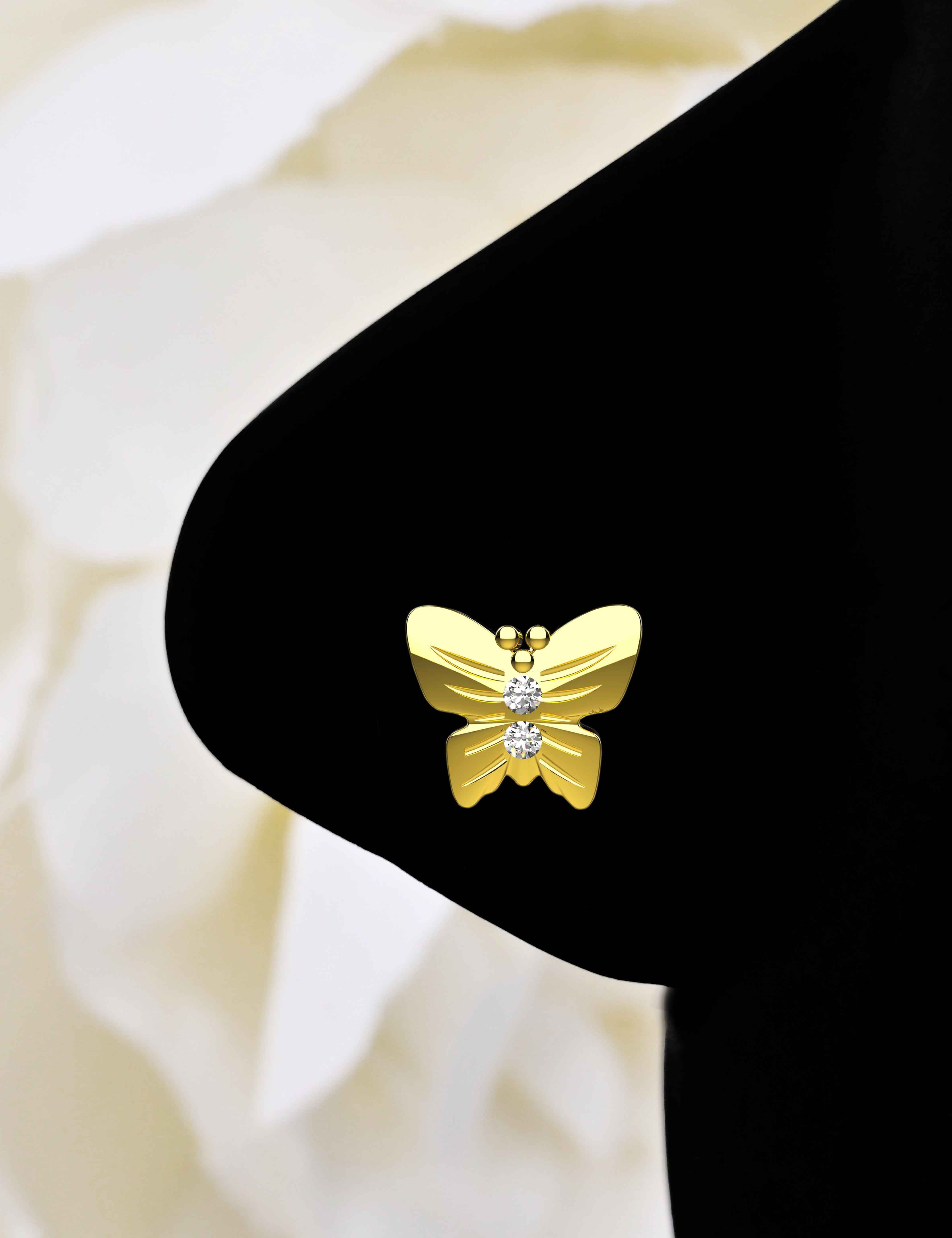 Butterfly Design Nose Pins for Women