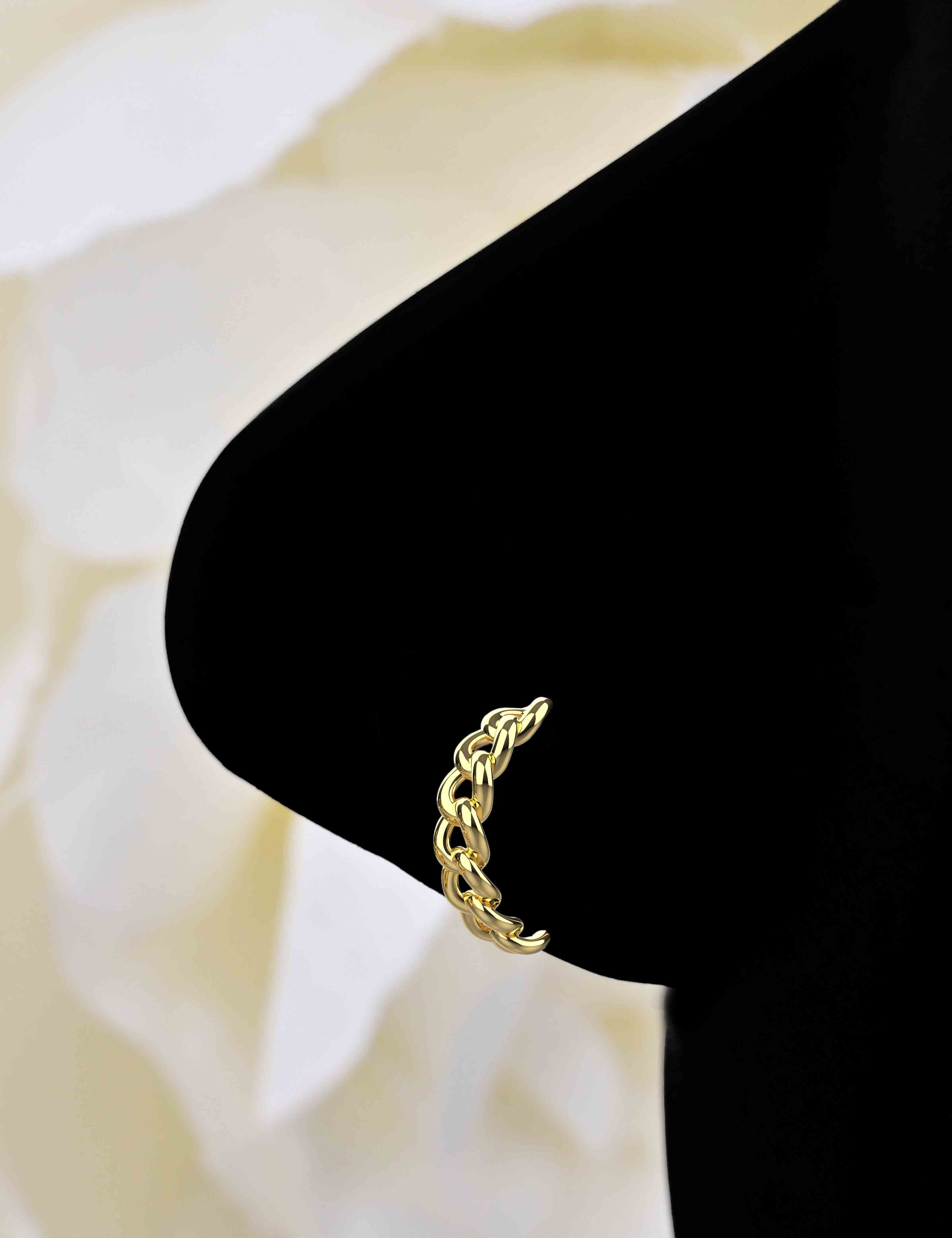 Twisted Gold Nose Hoops - Simple Jewelry for Girls