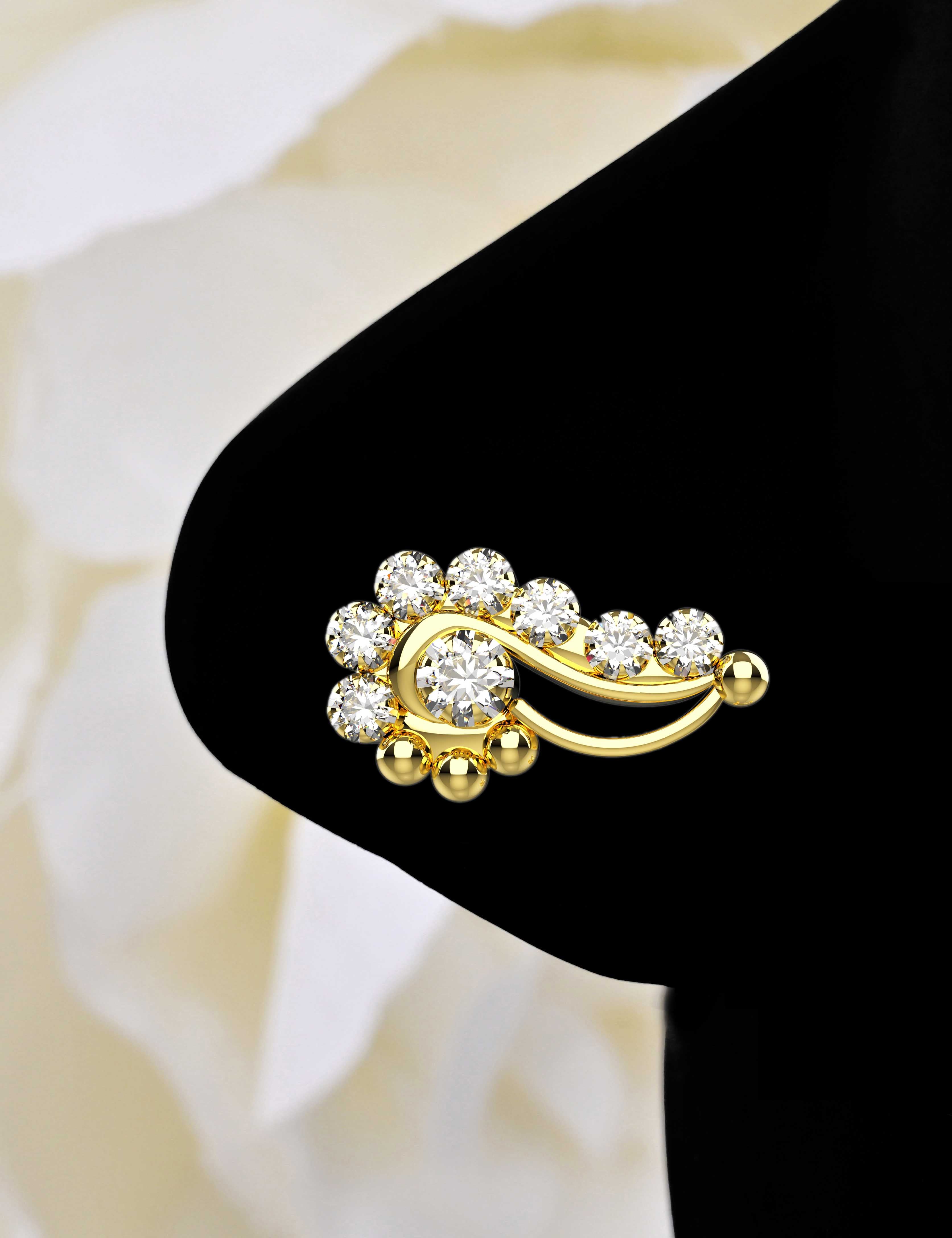 Ethnic Bridal Nose Pin Design