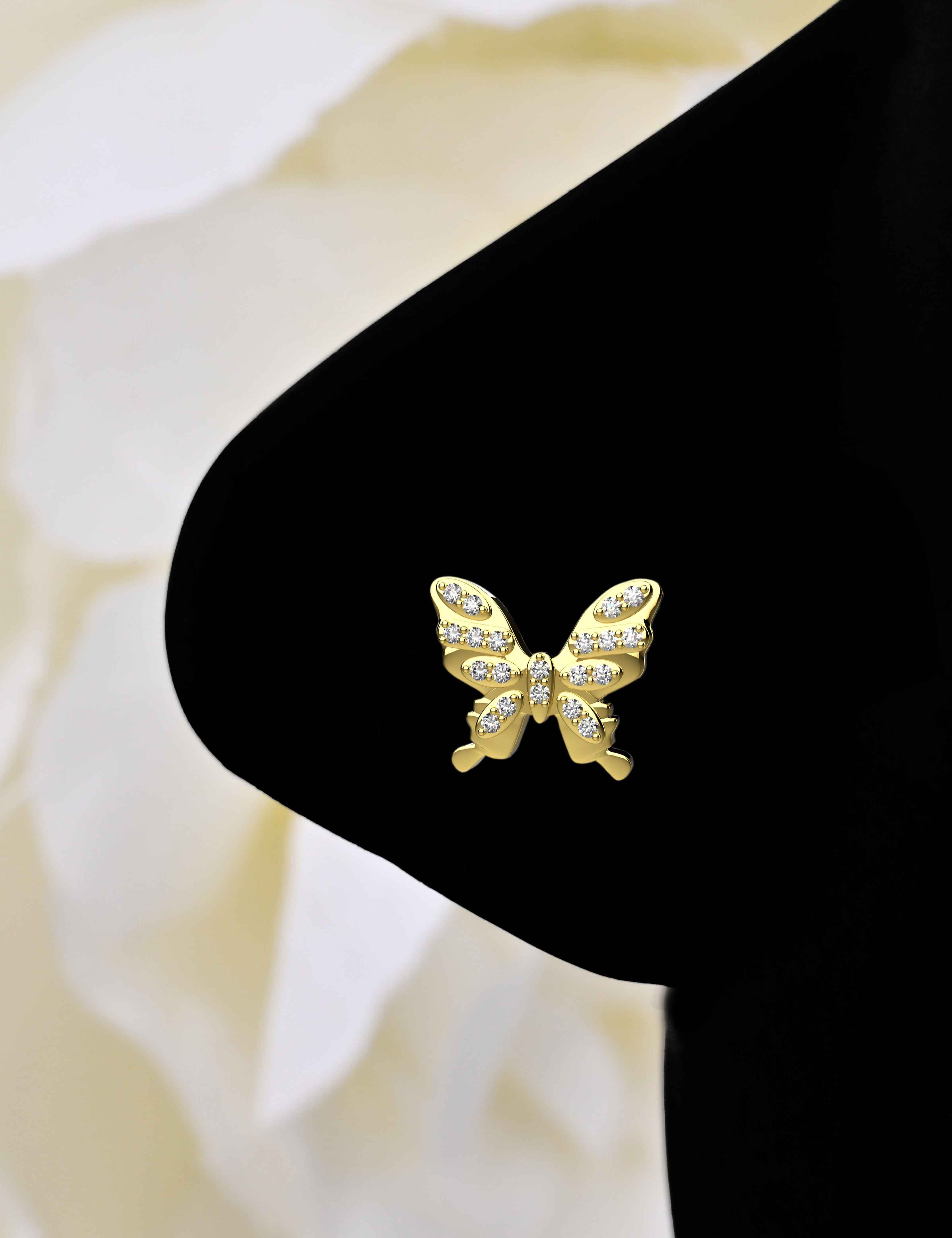 Butterfly Design Nose Rings