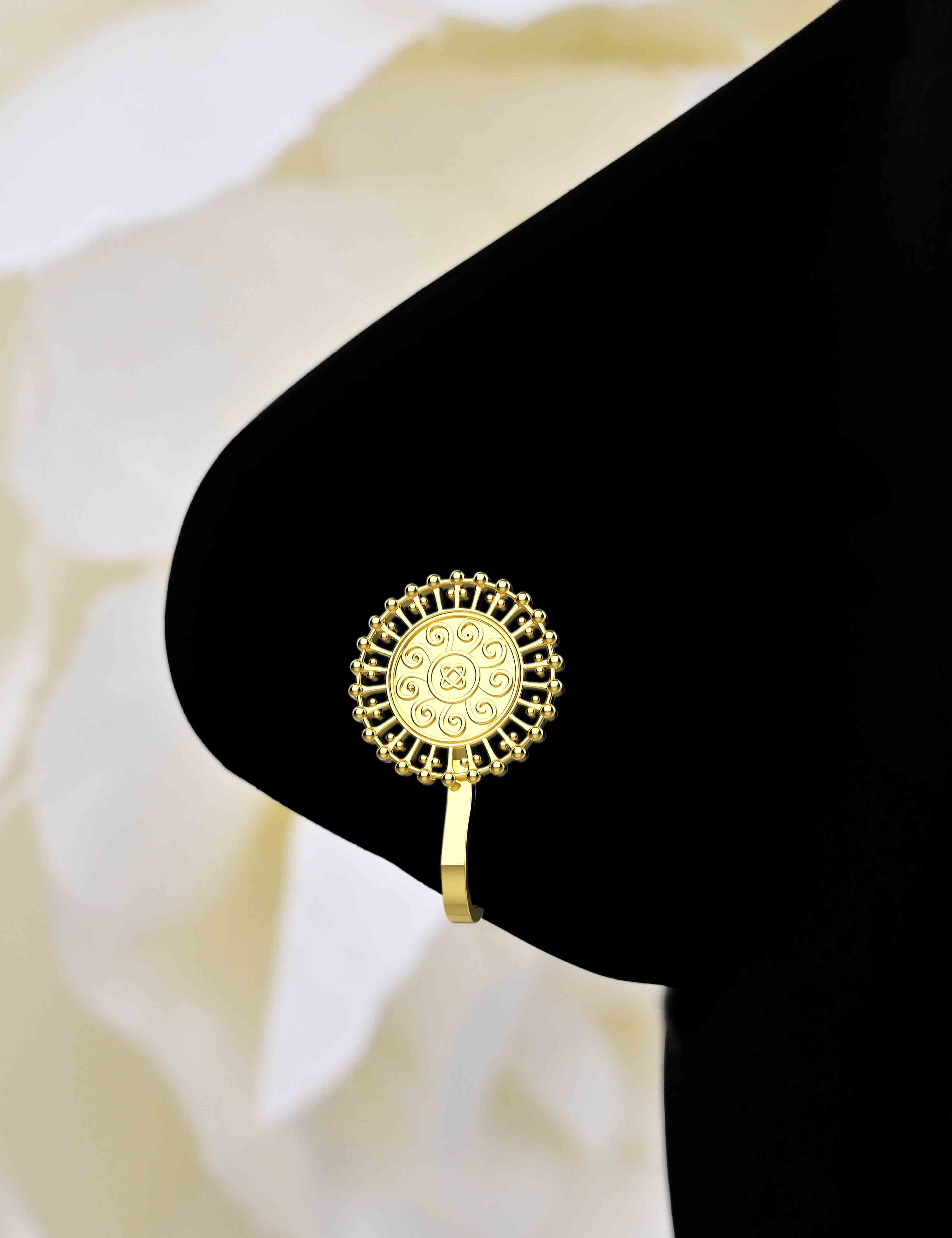 Filigree Gold Nose Pin