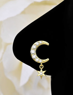 Gold Moon Nose Ring
