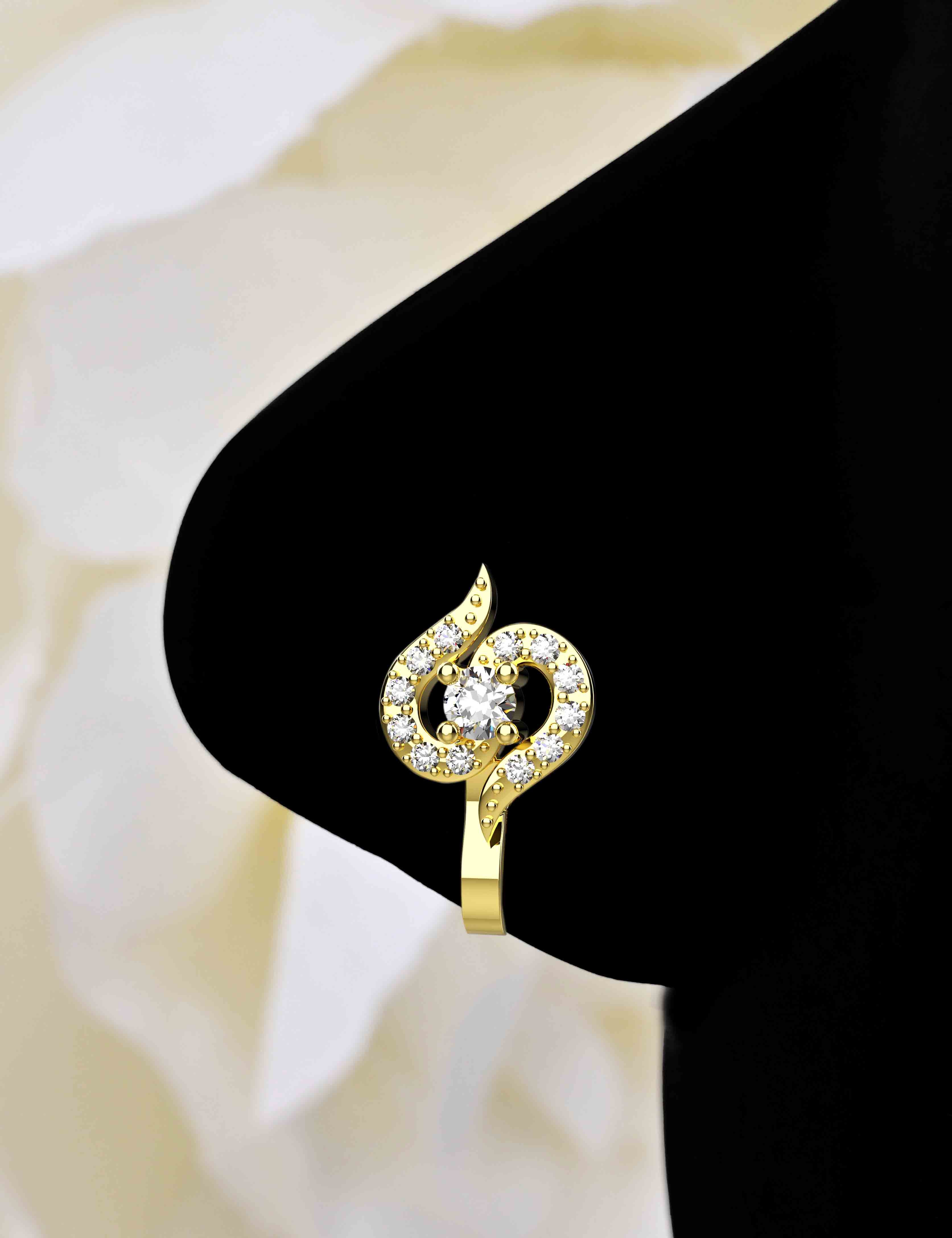 Party Wear Gold Nose Pin