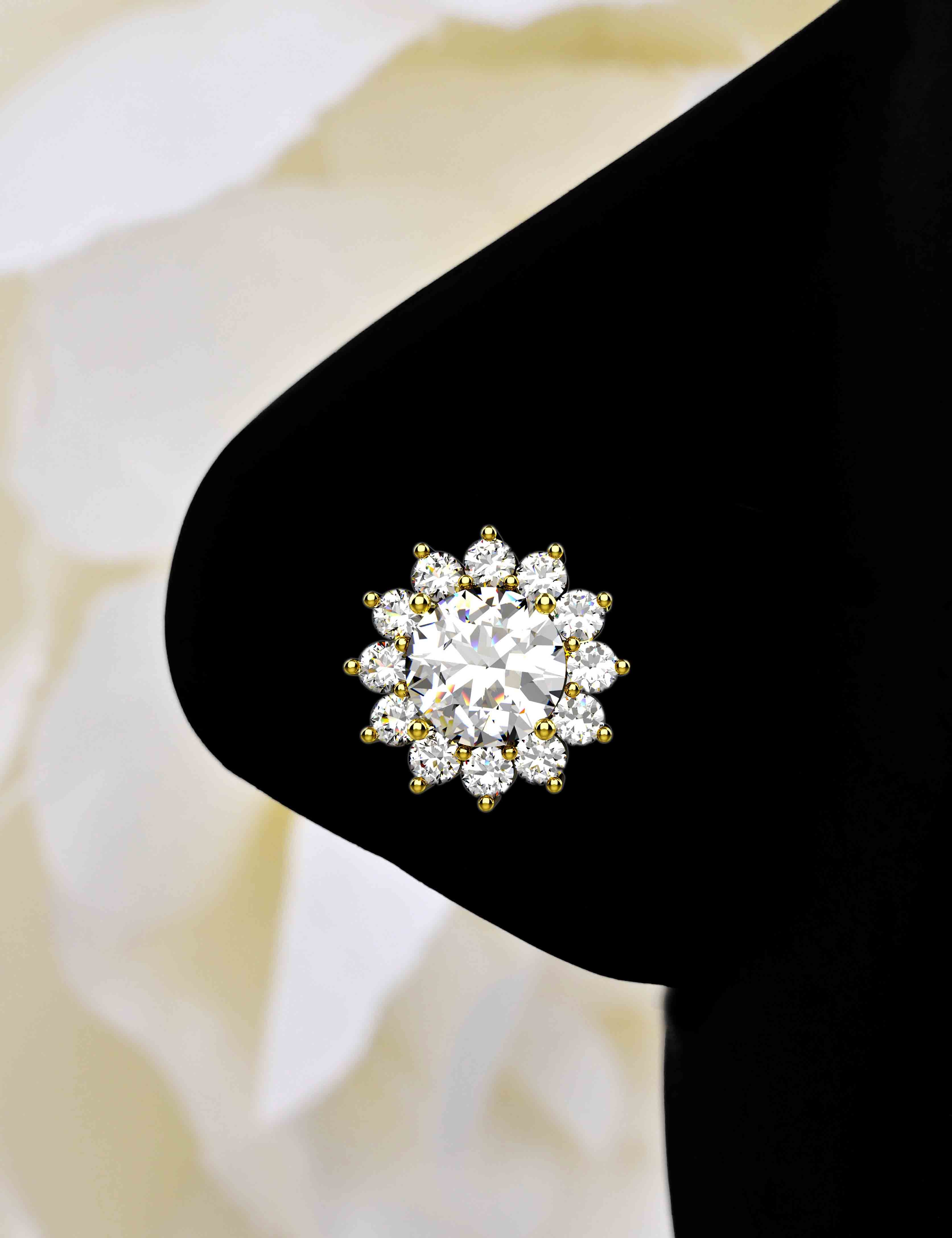 Gold diamond nose pins