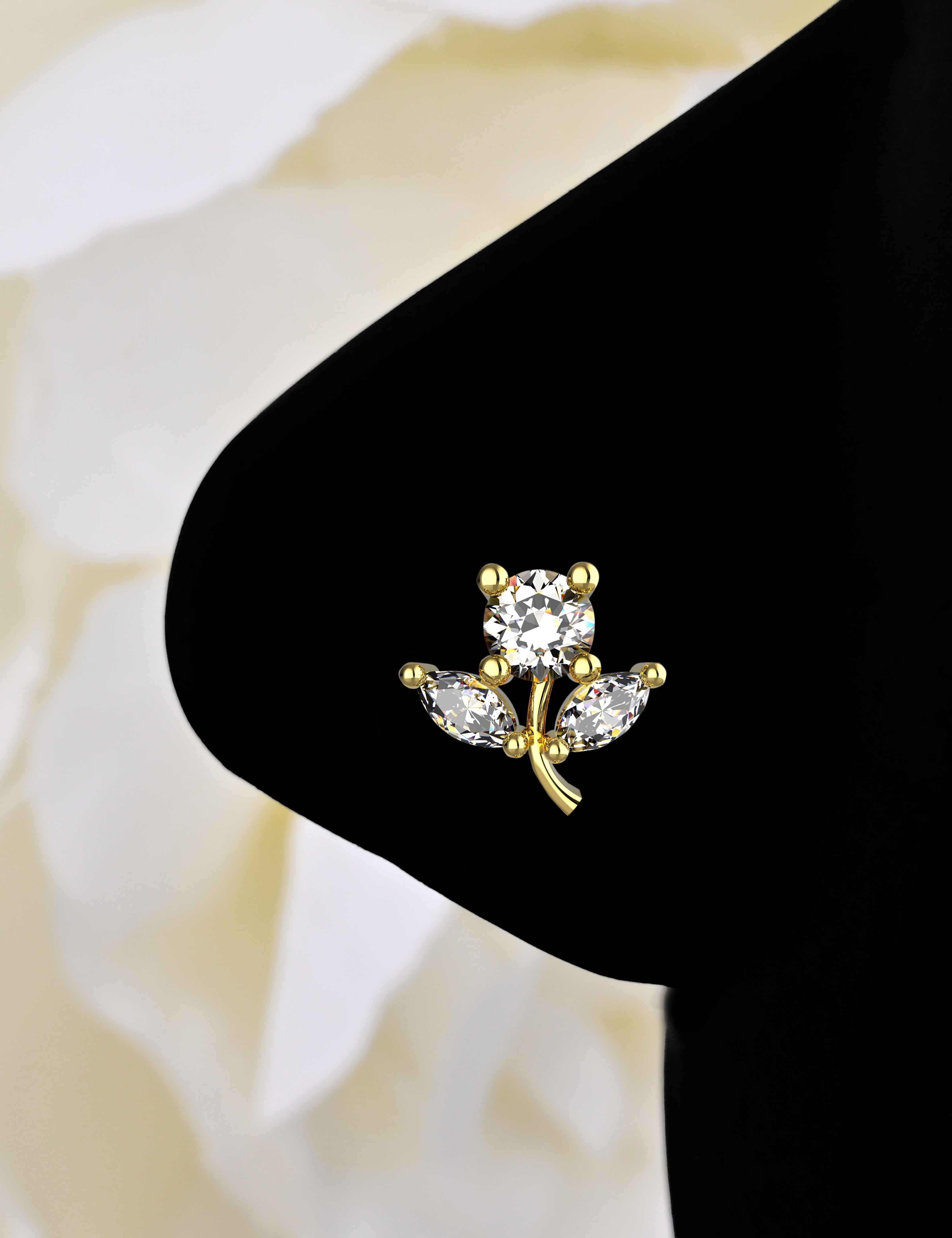 Diamond-studded nose rings