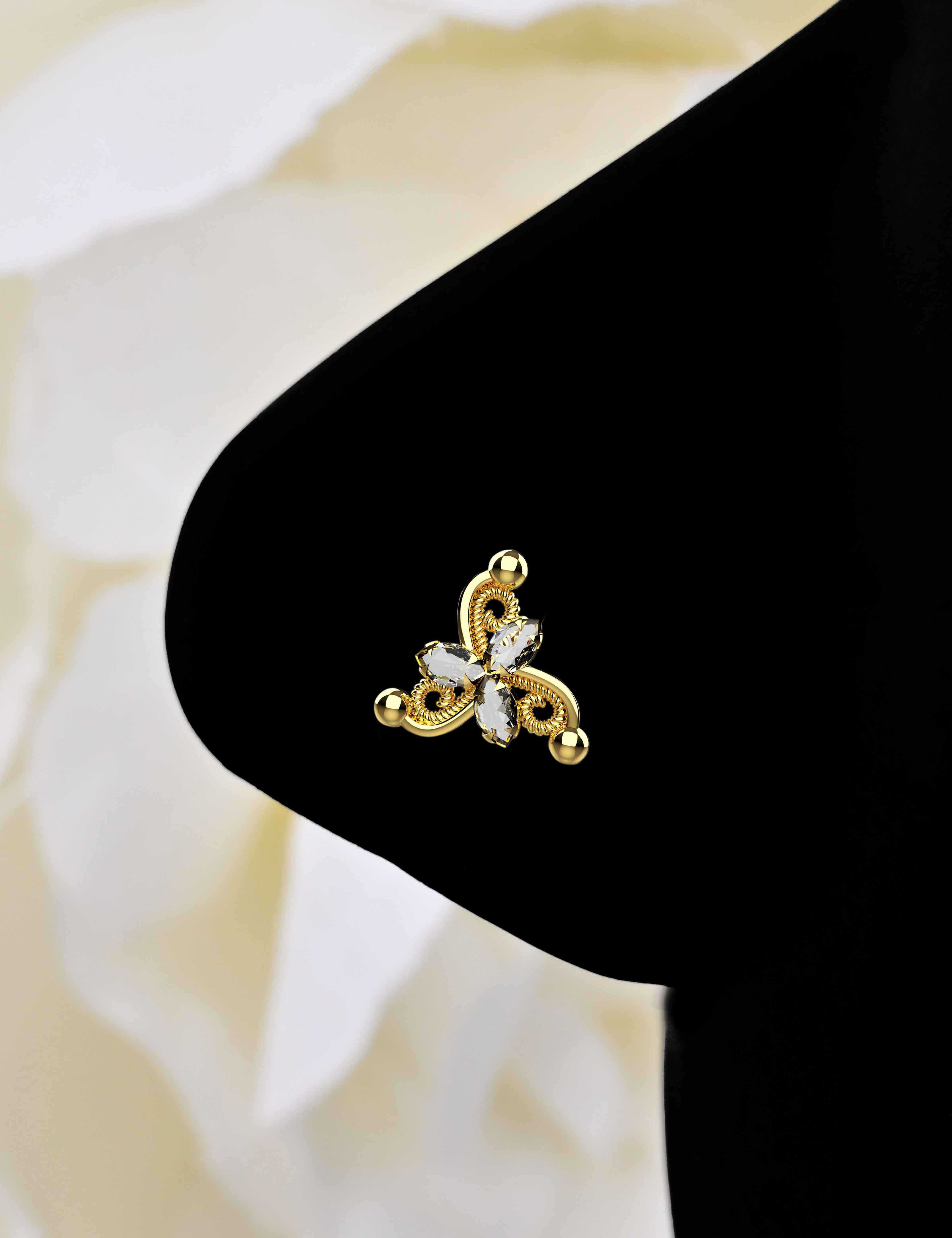 latest designs in nose pins