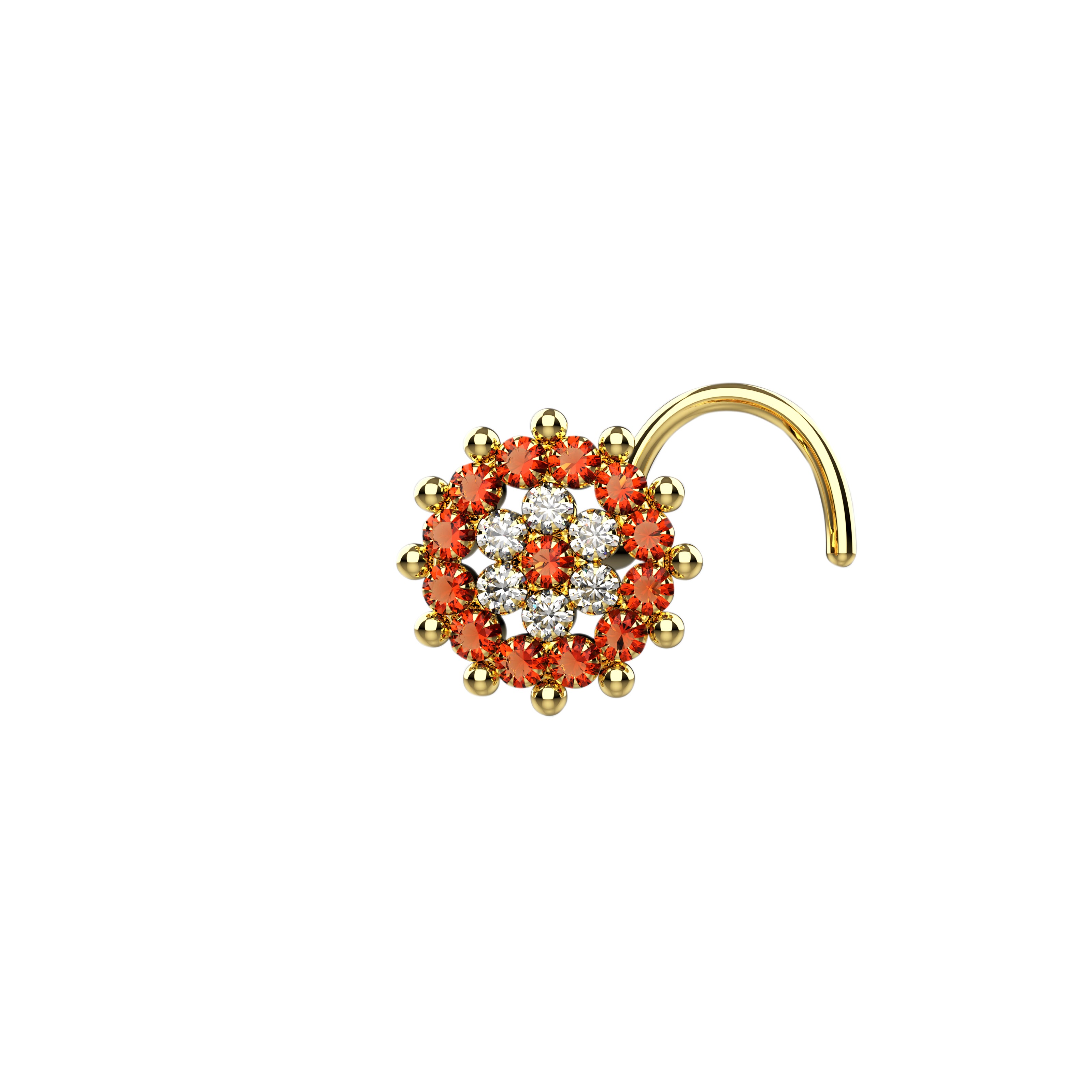 Round Gold Nose Pin Studs | Dainty Nose Piercing Jewelry