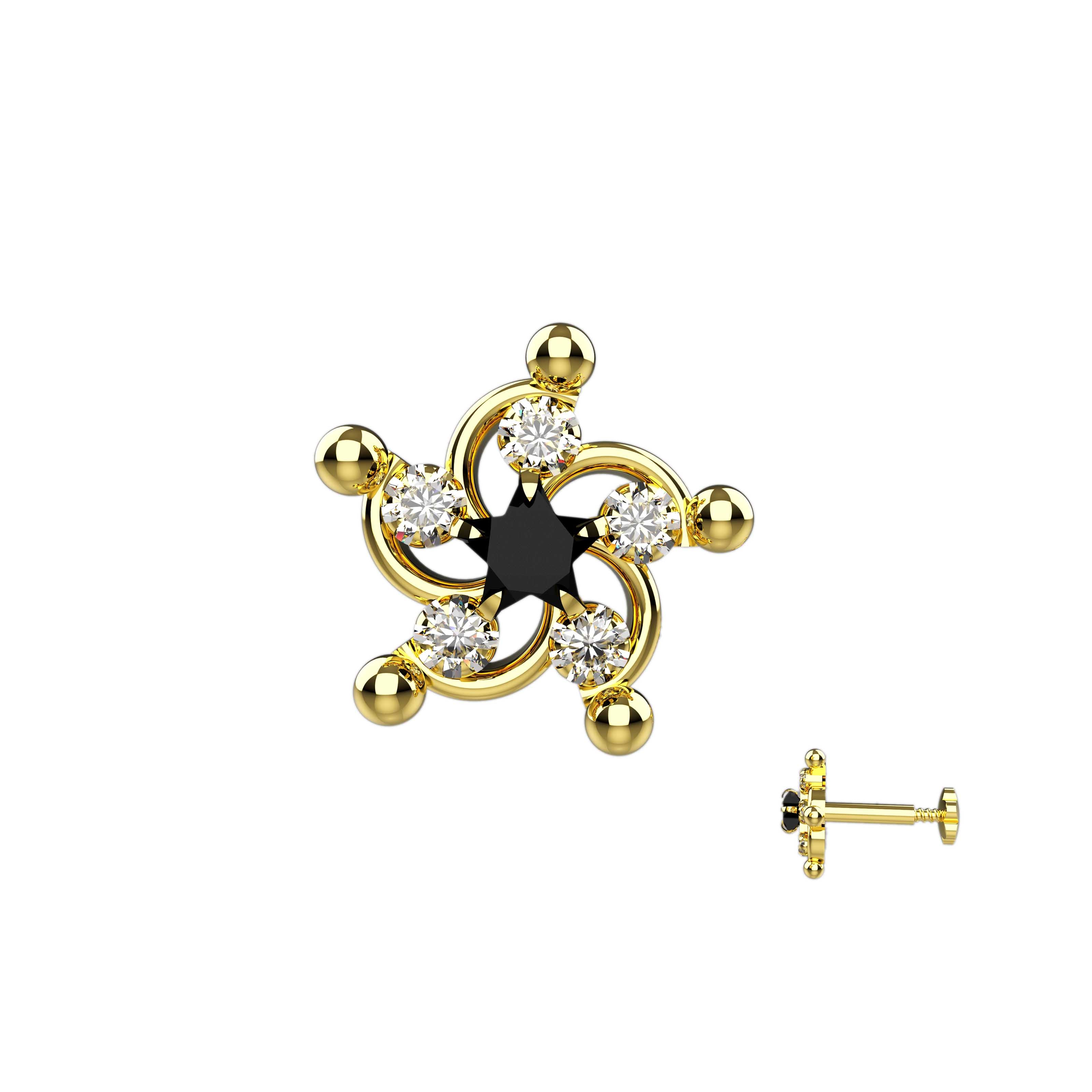 Gold Polish Pushback Nose Pins