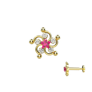 Girls' silver nose pins